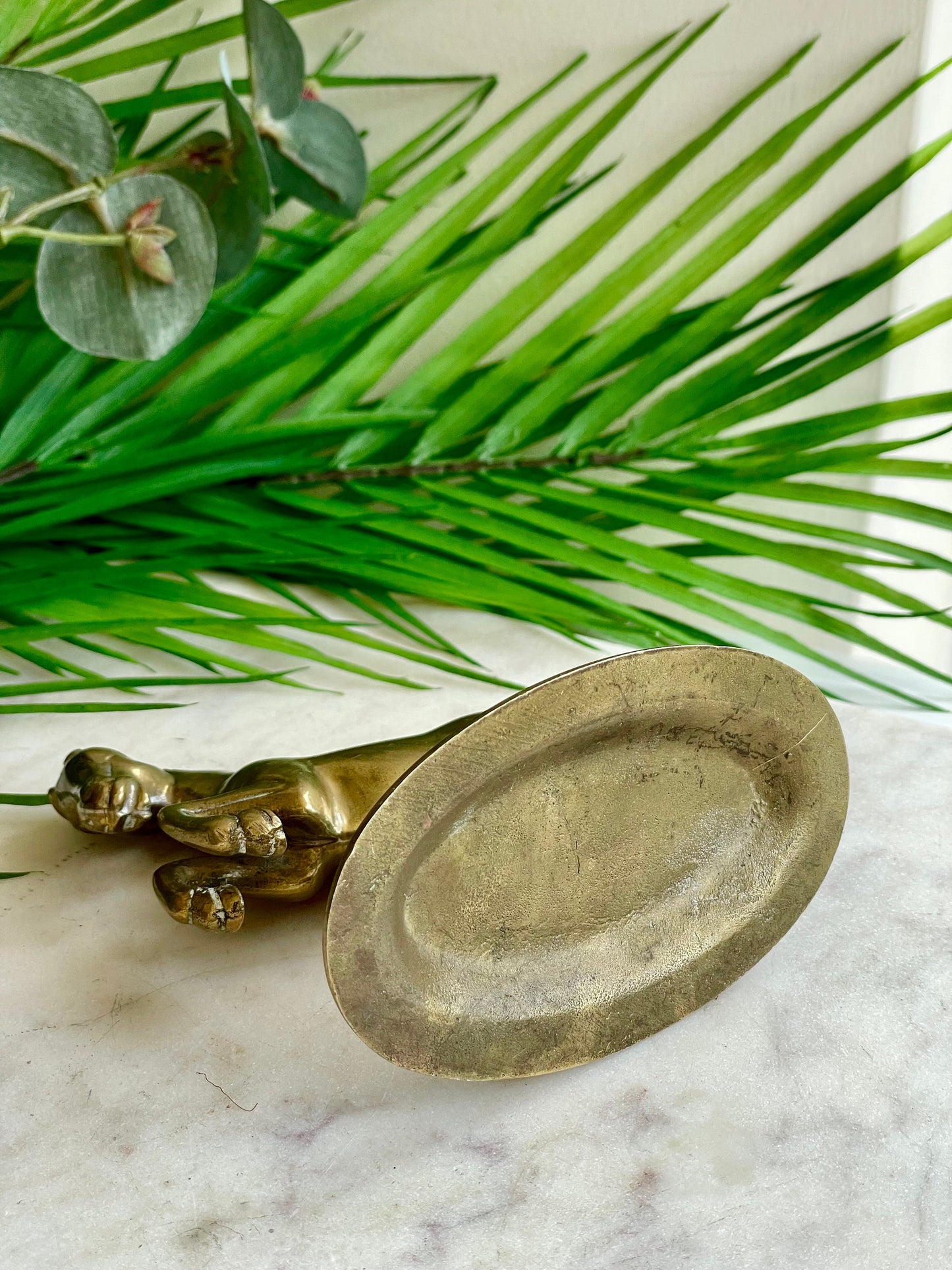 Vintage Solid brass horse statue, Cast metal, Midcentury Equestrian ornament, Golden Stallion Statue