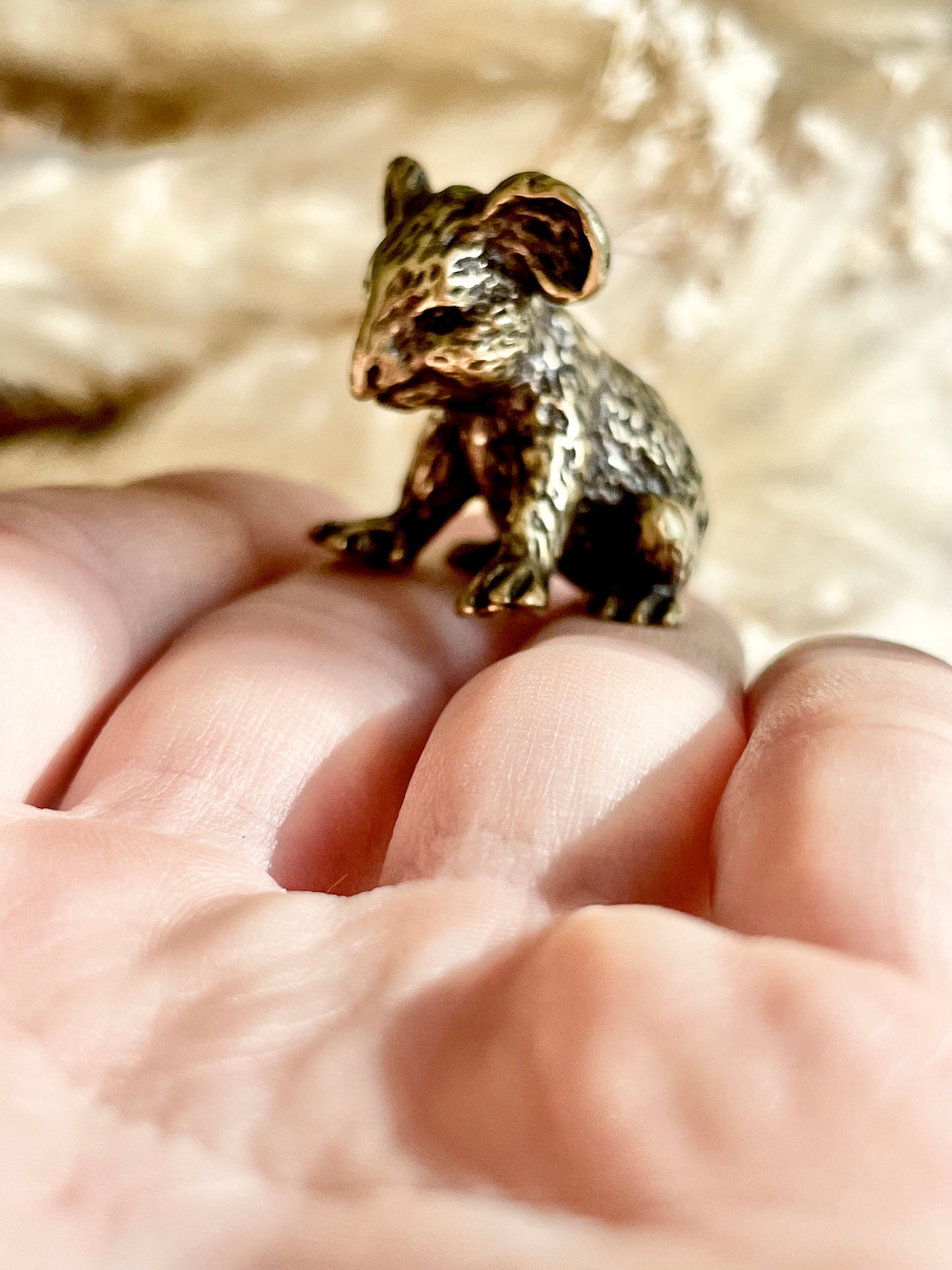 Solid brass Cute Baby Koala Bear Miniature, Australia Habitat ornament, Adorable Koala metal gift