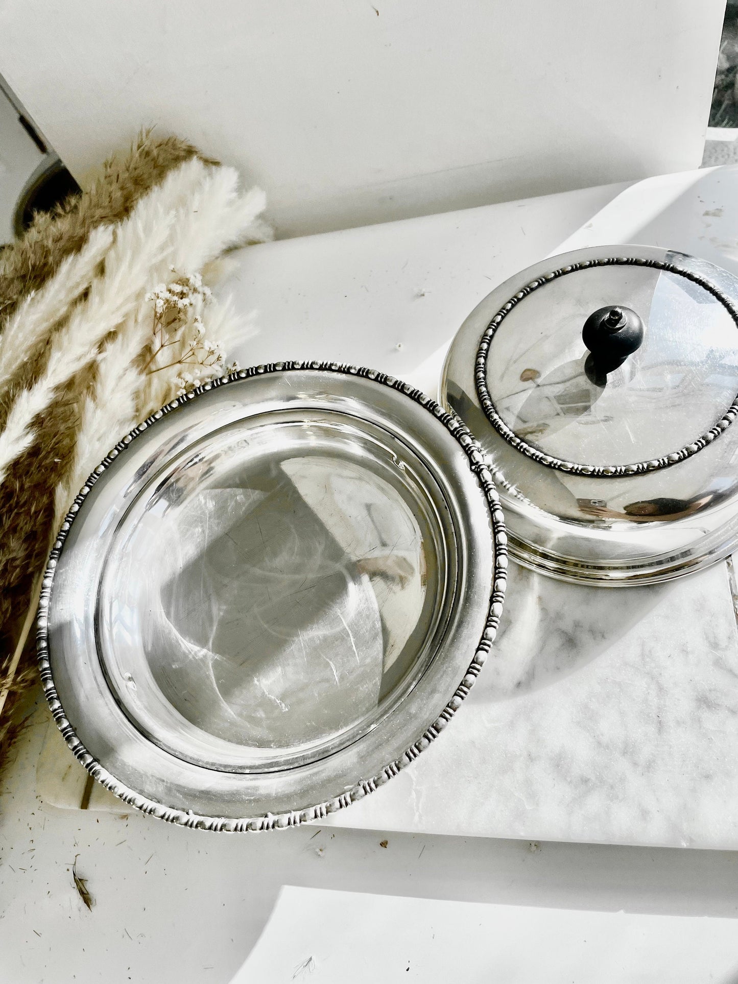 Vintage James Dixon Entree Serving Dish Silver Plated 3 Piece Set, Antique Silver Entrée Dish, Covered Oval Serving Dish