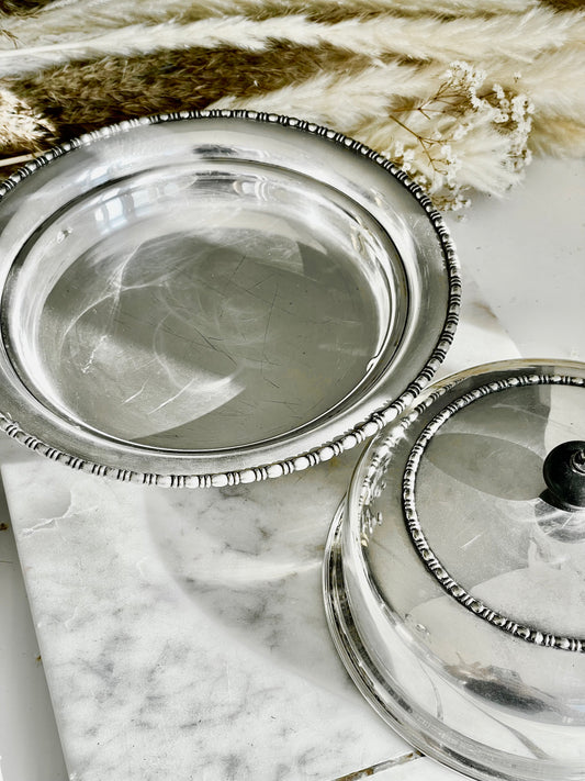 Vintage James Dixon Entree Serving Dish Silver Plated 3 Piece Set, Antique Silver Entrée Dish, Covered Oval Serving Dish