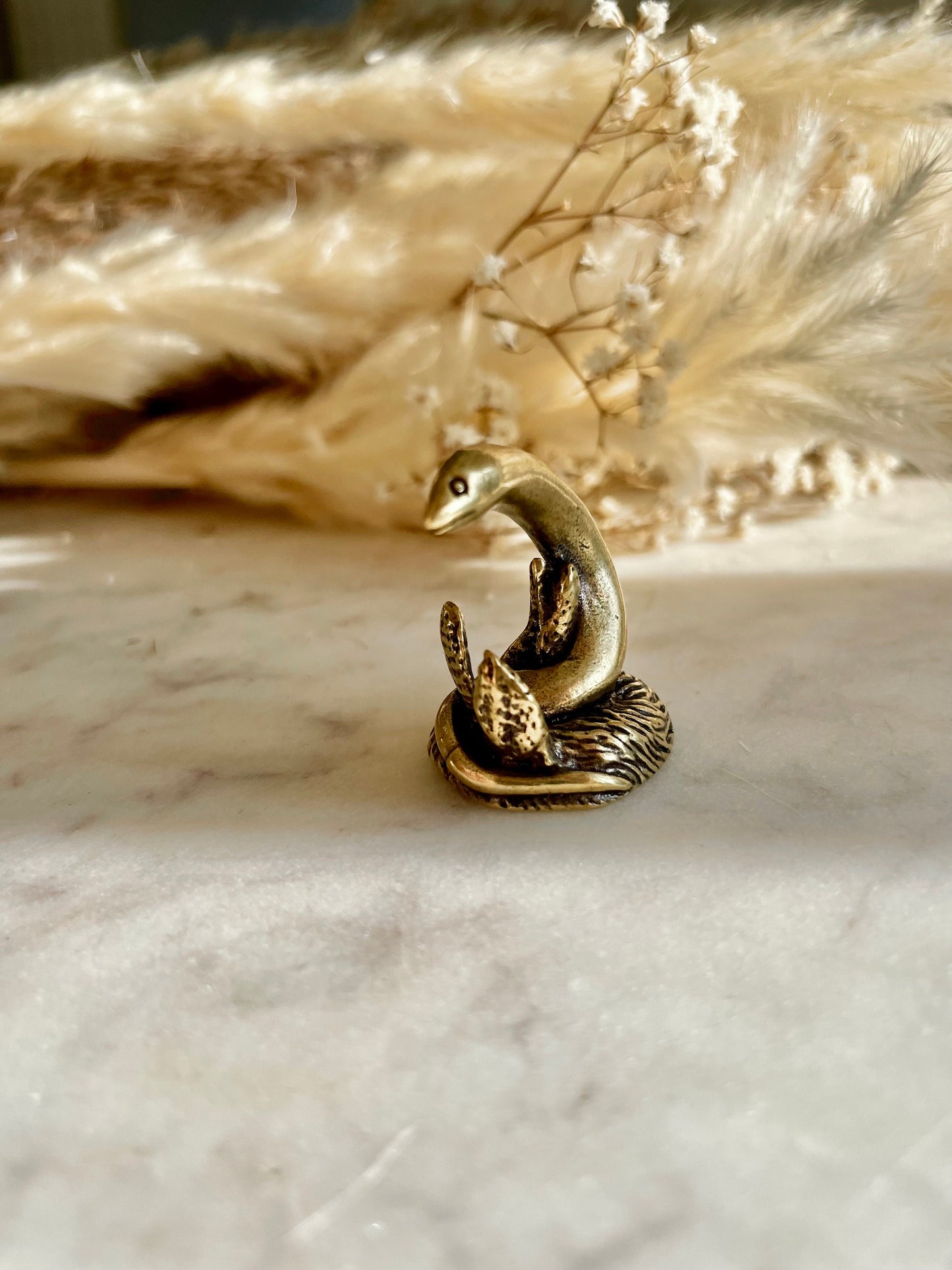 Solid Brass Snake Eel statue, metal fish Sculpture, snake brass figurine, sea style Fish decor, Fisherman gift