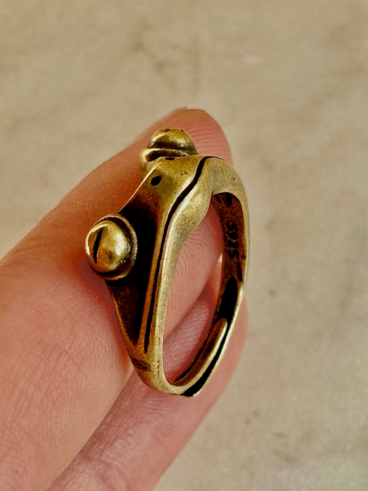 Golden Brass Froggy Ring, Adjustable Frog Ring, Streetwear Ring, unisex Ring, Women's Ring, Punk Ring, Streetwear Jewelery