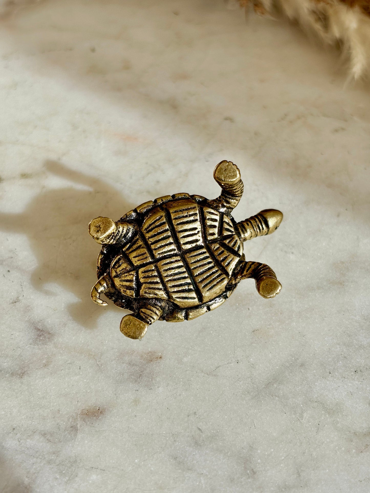 Brass tortoise figurine, solid brass casting, traditional style statuette, reptile figurine, creative paperweight, brass plant decor, cute g
