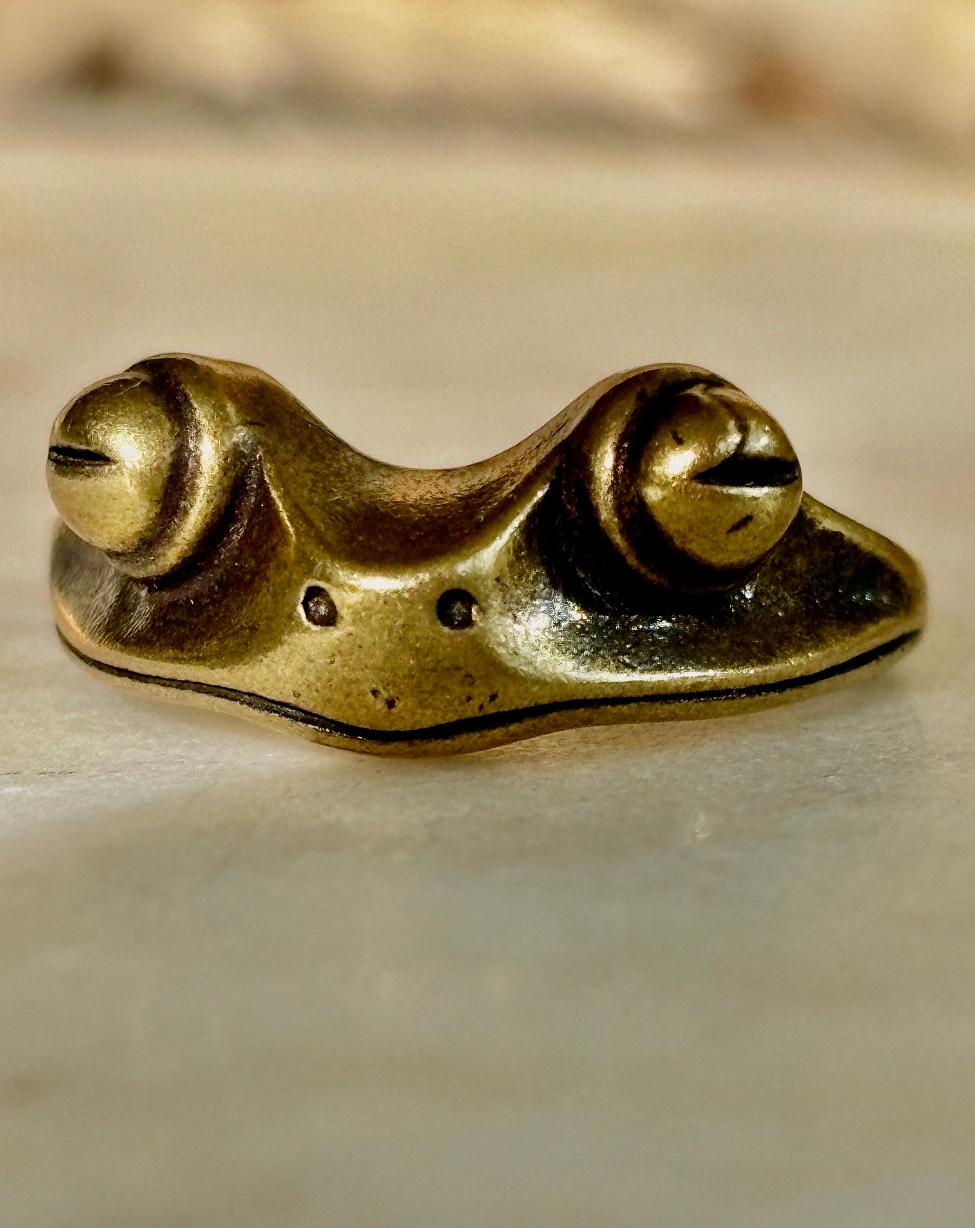 Golden Brass Froggy Ring, Adjustable Frog Ring, Streetwear Ring, unisex Ring, Women's Ring, Punk Ring, Streetwear Jewelery