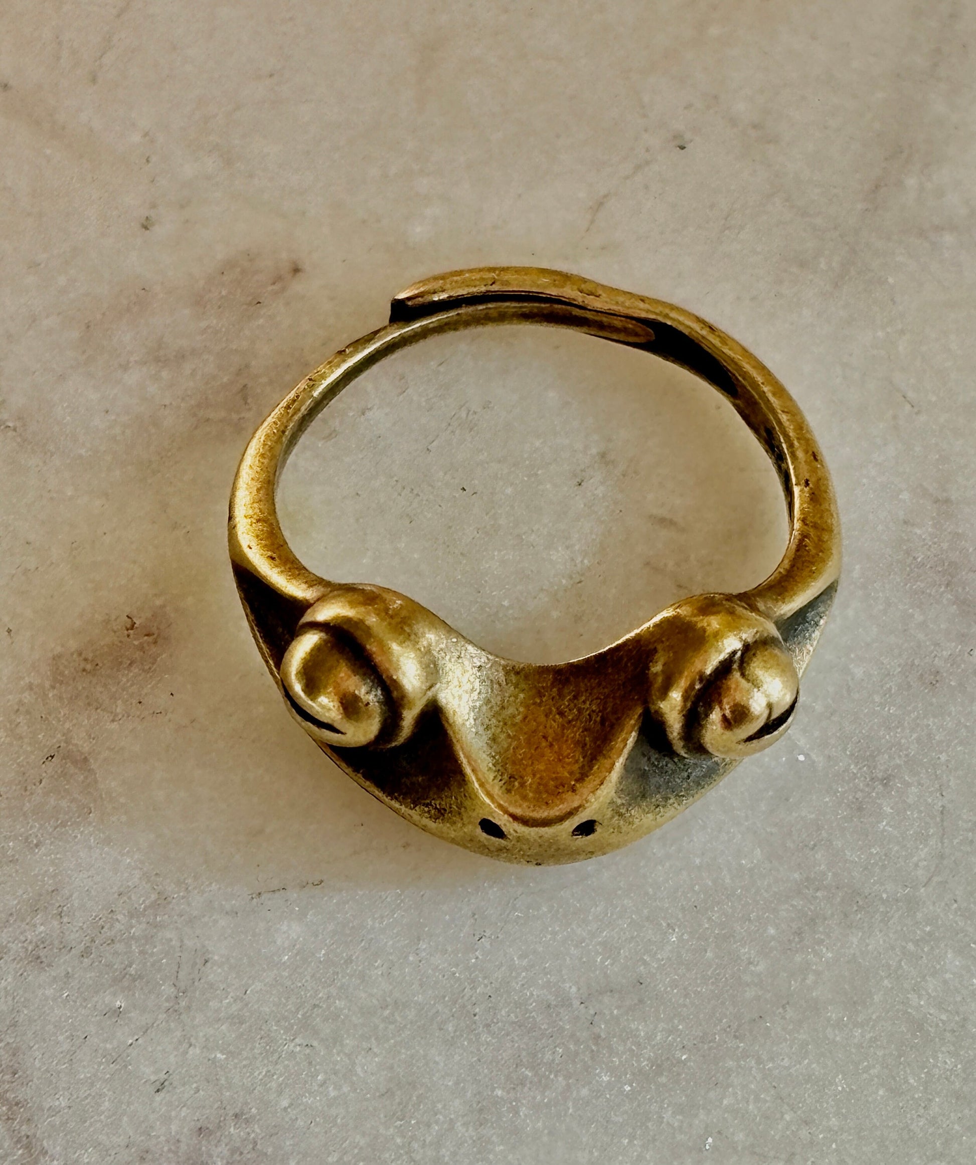 Golden Brass Froggy Ring, Adjustable Frog Ring, Streetwear Ring, unisex Ring, Women's Ring, Punk Ring, Streetwear Jewelery