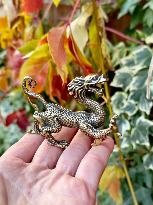 Qilin Foo Dog Dragon Lion, Chinese Bronze Feng Shui Animal Kylin Unicorn Statue, Rare China Loong figure, Wealth fly Chi-lin