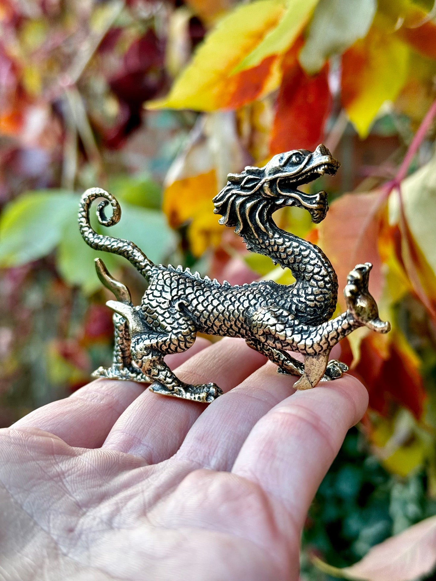 Qilin Foo Dog Dragon Lion, Chinese Bronze Feng Shui Animal Kylin Unicorn Statue, Rare China Loong figure, Wealth fly Chi-lin