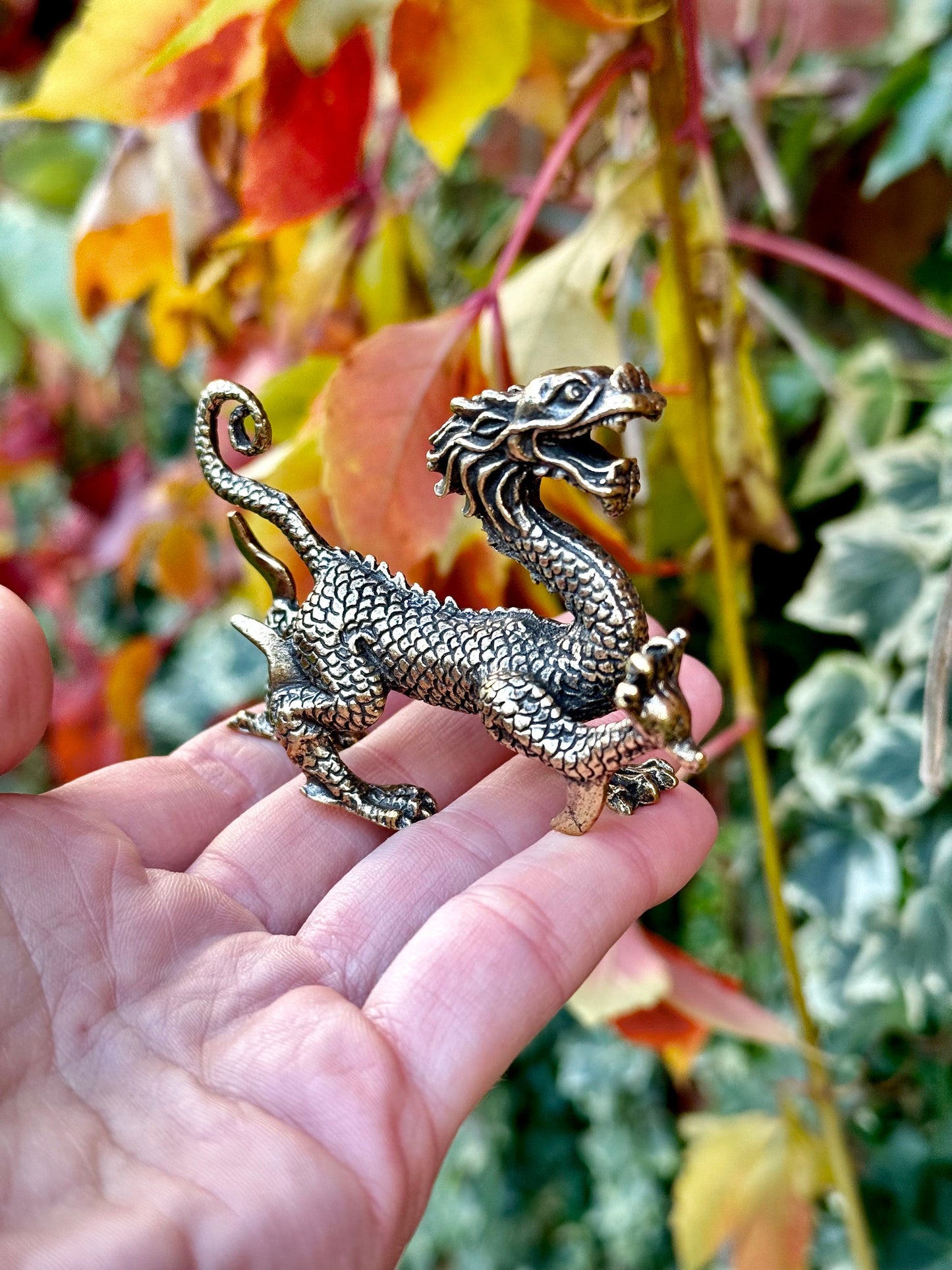 Qilin Foo Dog Dragon Lion, Chinese Bronze Feng Shui Animal Kylin Unicorn Statue, Rare China Loong figure, Wealth fly Chi-lin
