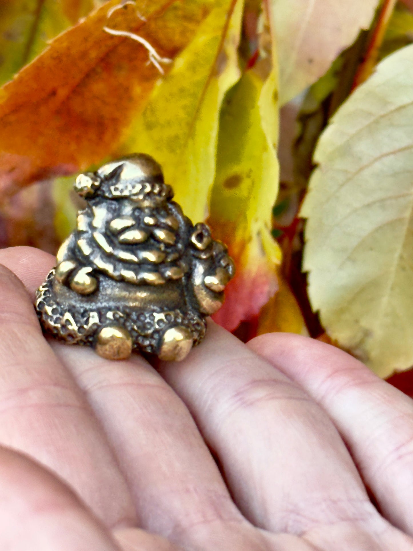 Solid Brass Santa Claus Figurine - Christmas Ornament, Tiny Gold Santa Statue, Holidays Metal Art, Santa Desk Decor, Christmas Gift for Her