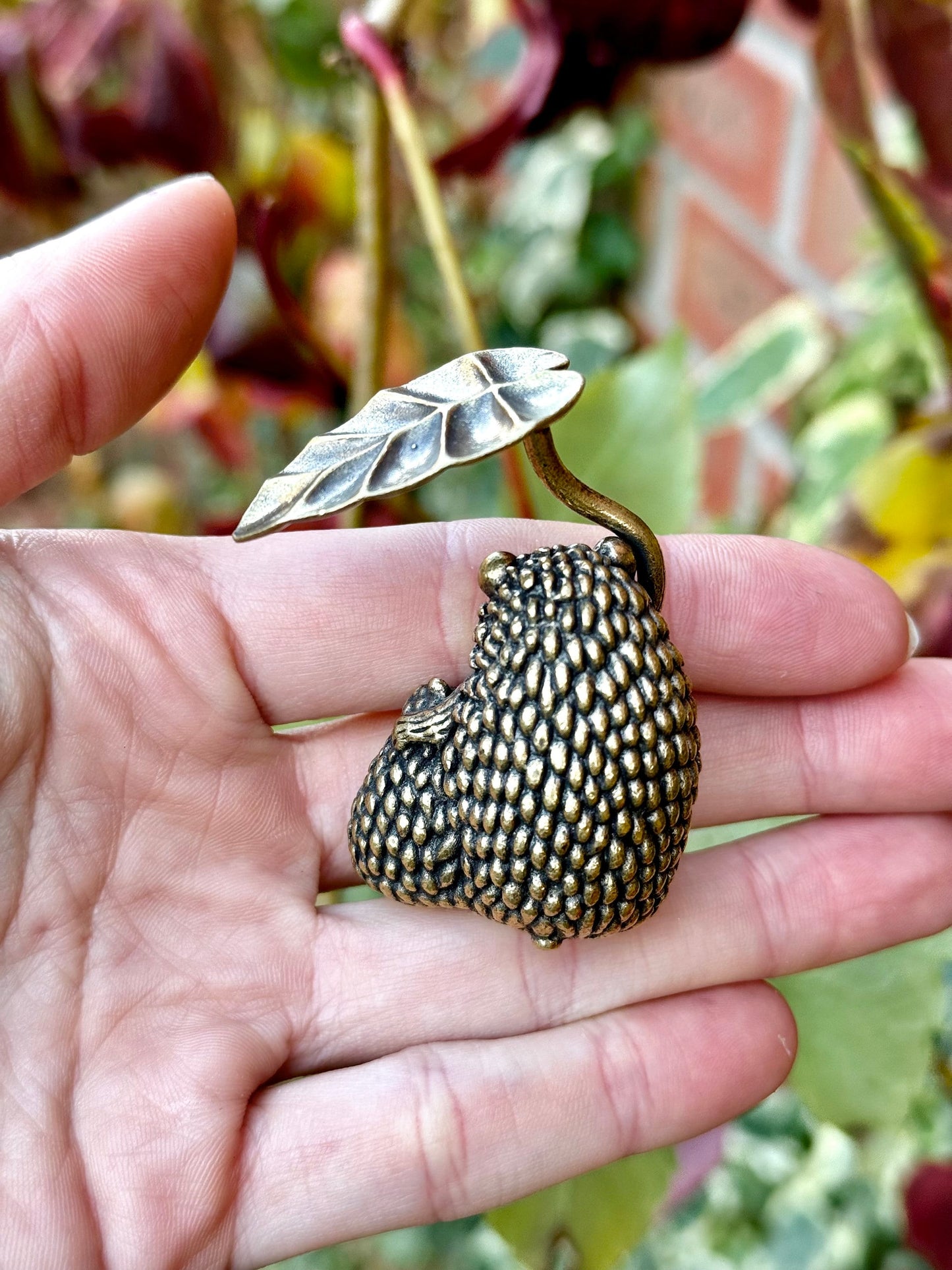 Happy Hedgehog family miniature, solid brass hedgehogs figurines, Forest animal, Fine craftsmanship, Little hedgehogs ornament