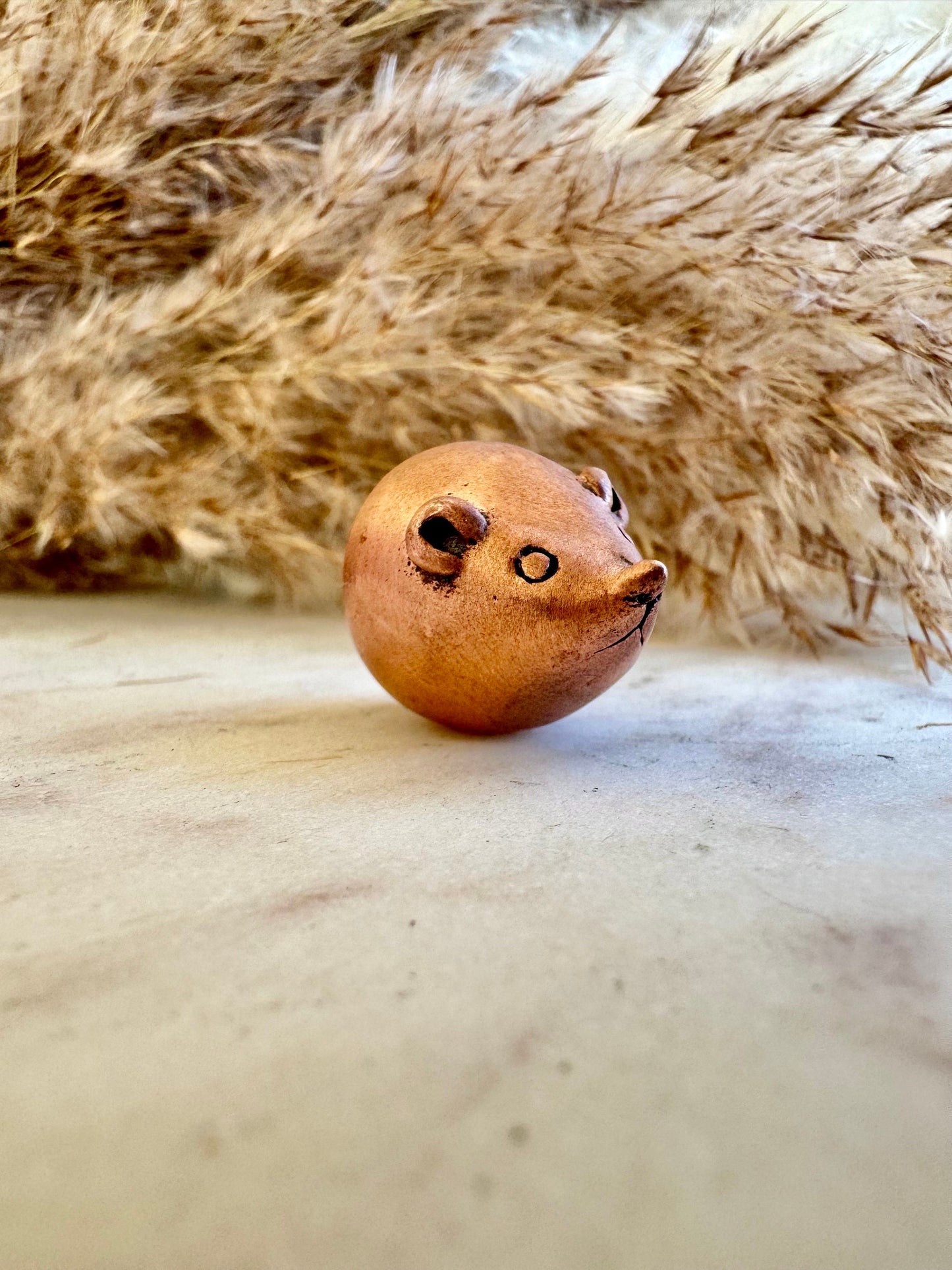 Cool style Copper Cute Fat Little Mouse Figurine, Round Rat Sculpture, Adorable tiny mouse miniature