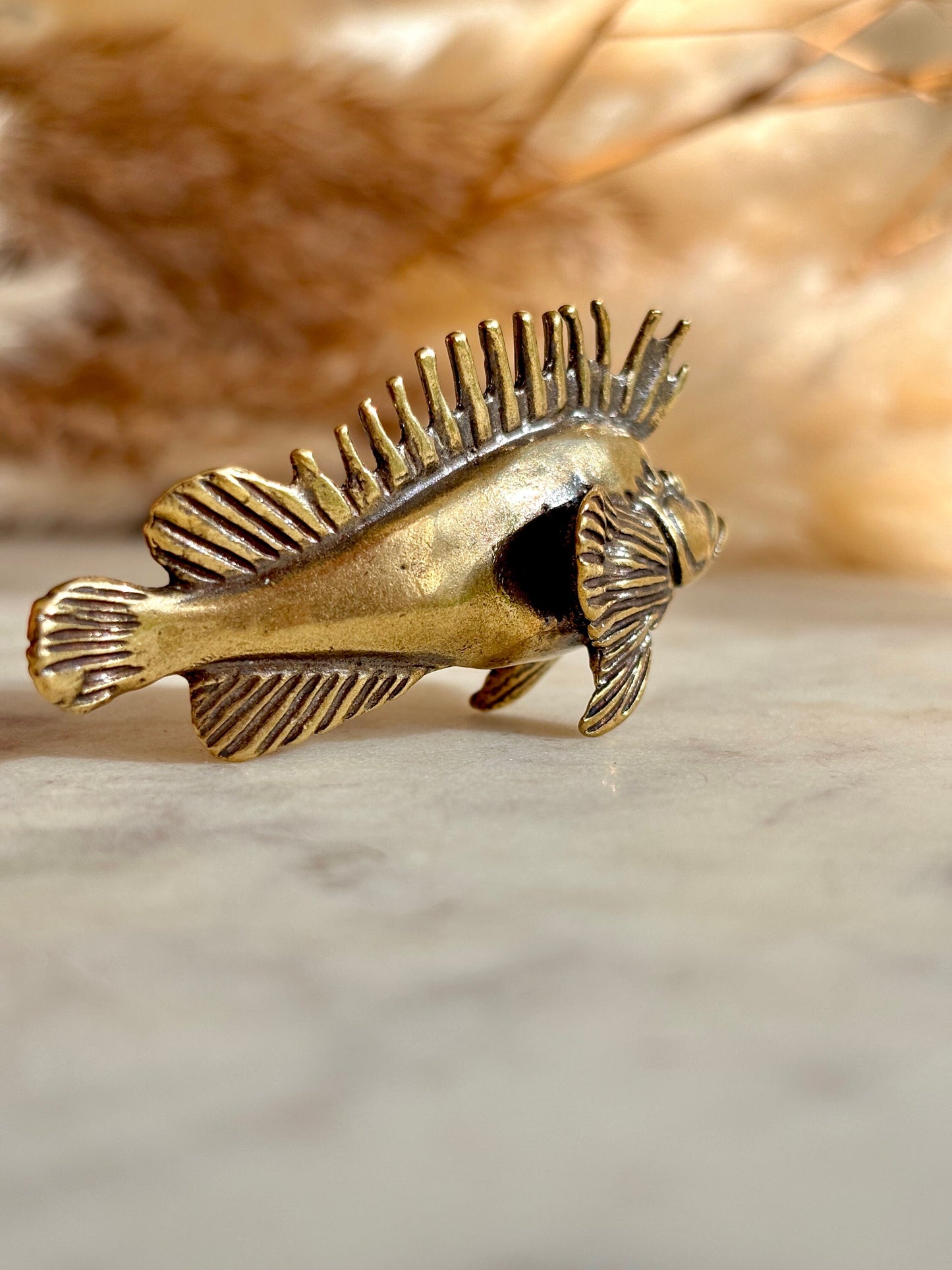 Beautiful solid brass Sea ravens fish miniature, rare fish metal figurine, metal craftsmanship fish figurine, collectible gift for fisherman