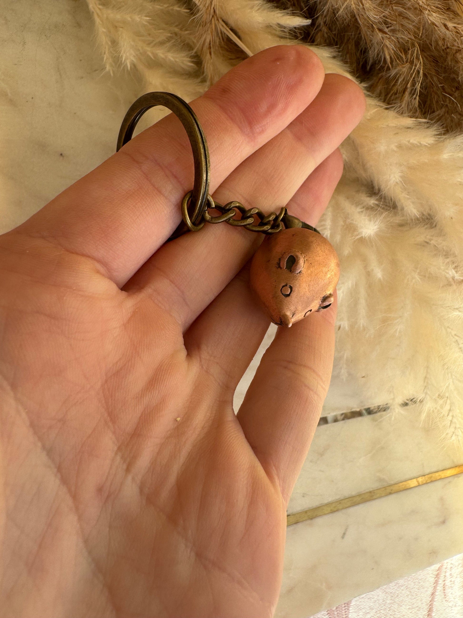 Cool style Copper Cute Fat Little Mouse Figurine, Round Rat Sculpture, Adorable tiny mouse miniature