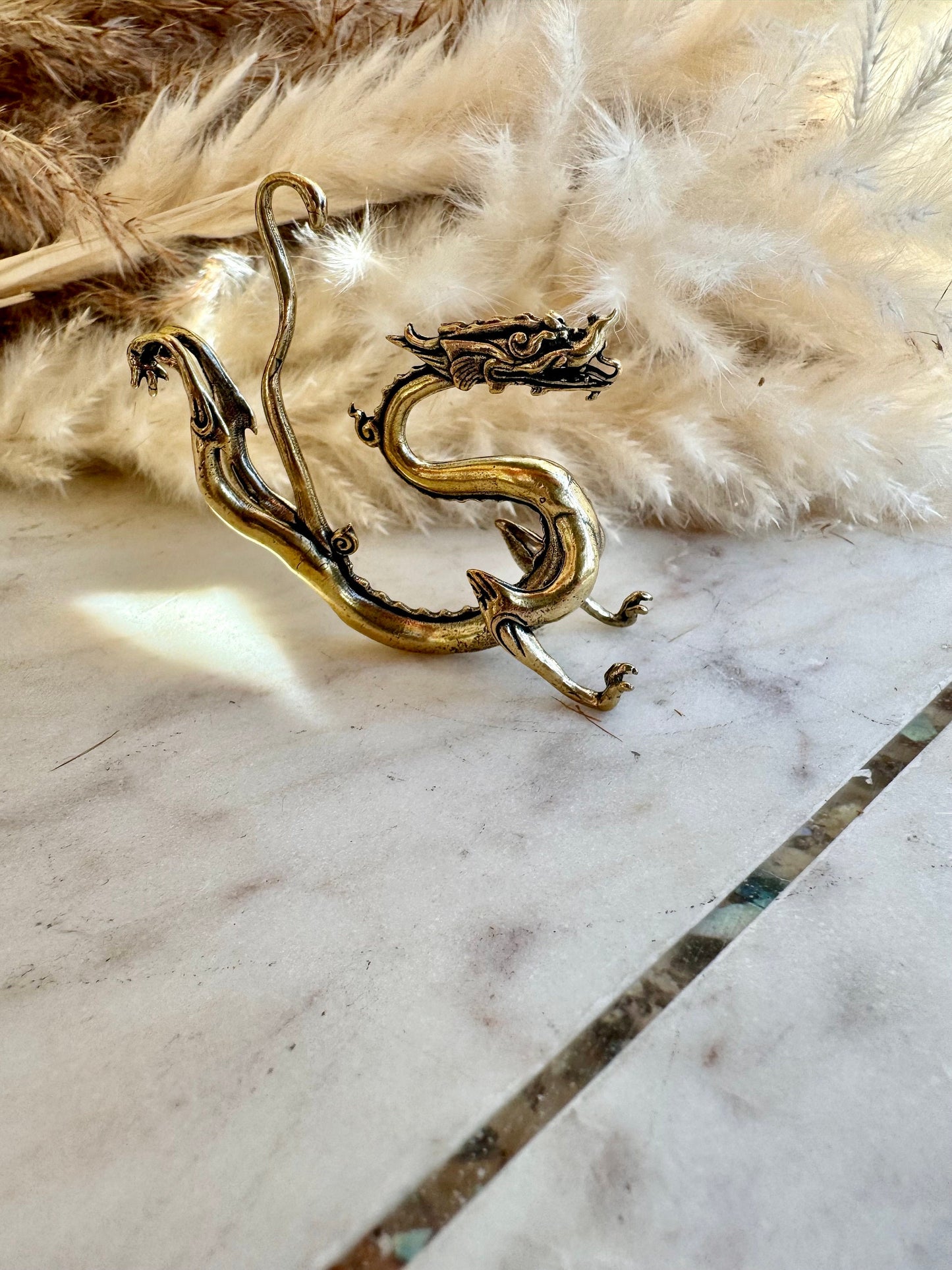 Playing Dragon Figurine, Chinese Bronze Feng Shui Animal Kylin Unicorn Statue, Rare China Loong figure, Wealth fly Chi-lin