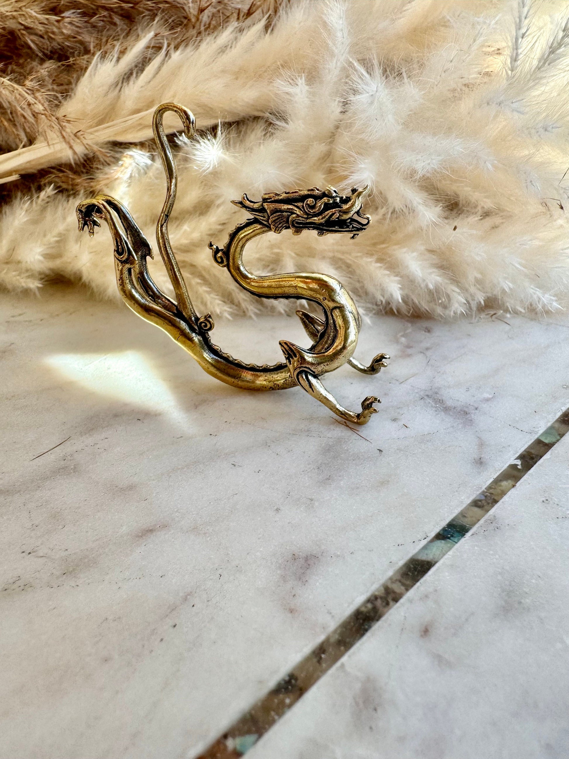 Playing Dragon Figurine, Chinese Bronze Feng Shui Animal Kylin Unicorn Statue, Rare China Loong figure, Wealth fly Chi-lin
