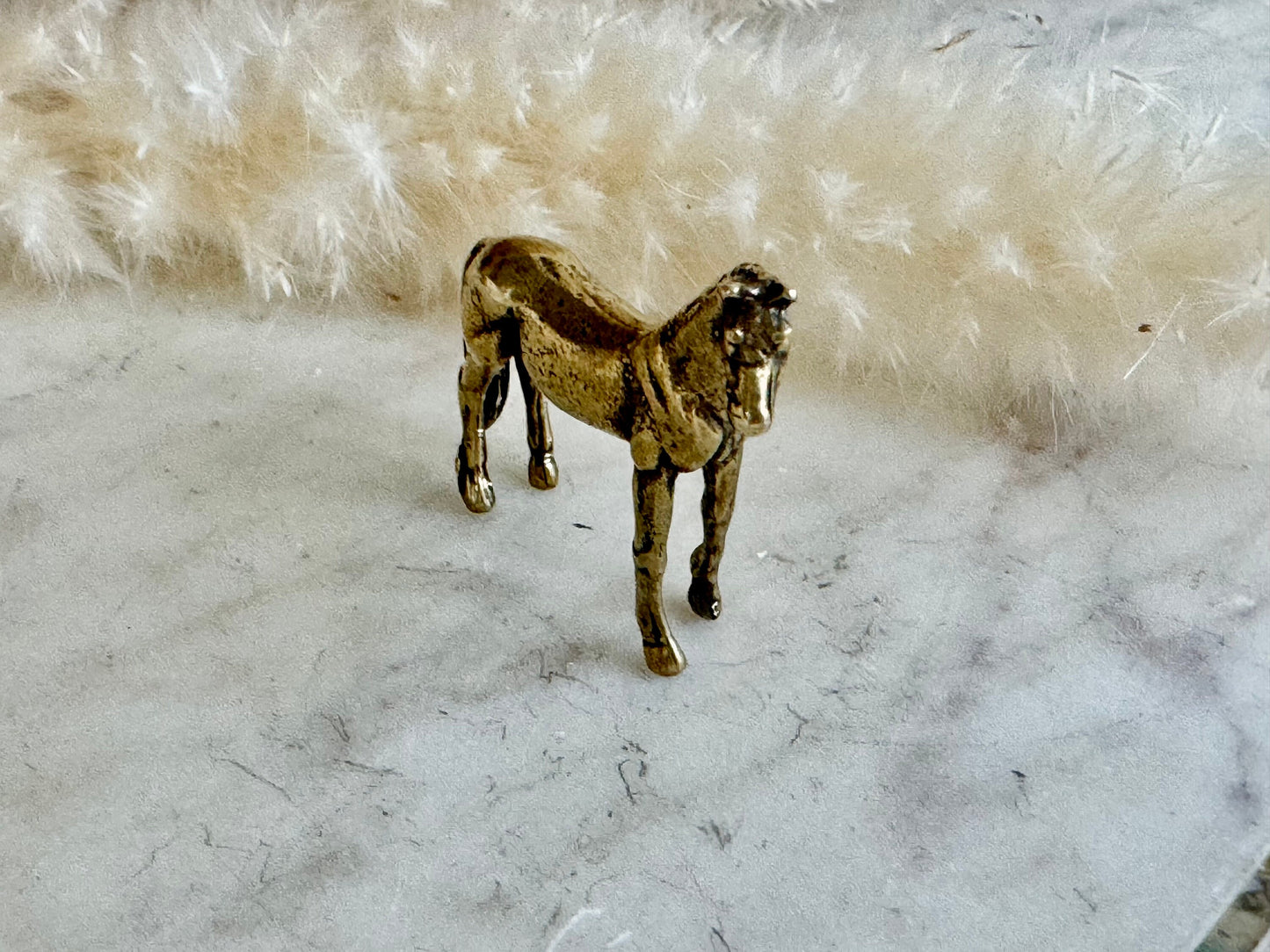 Cool style Solid brass horse figurine, Beautiful horse ornament, mustang statuette, stunning steed miniature