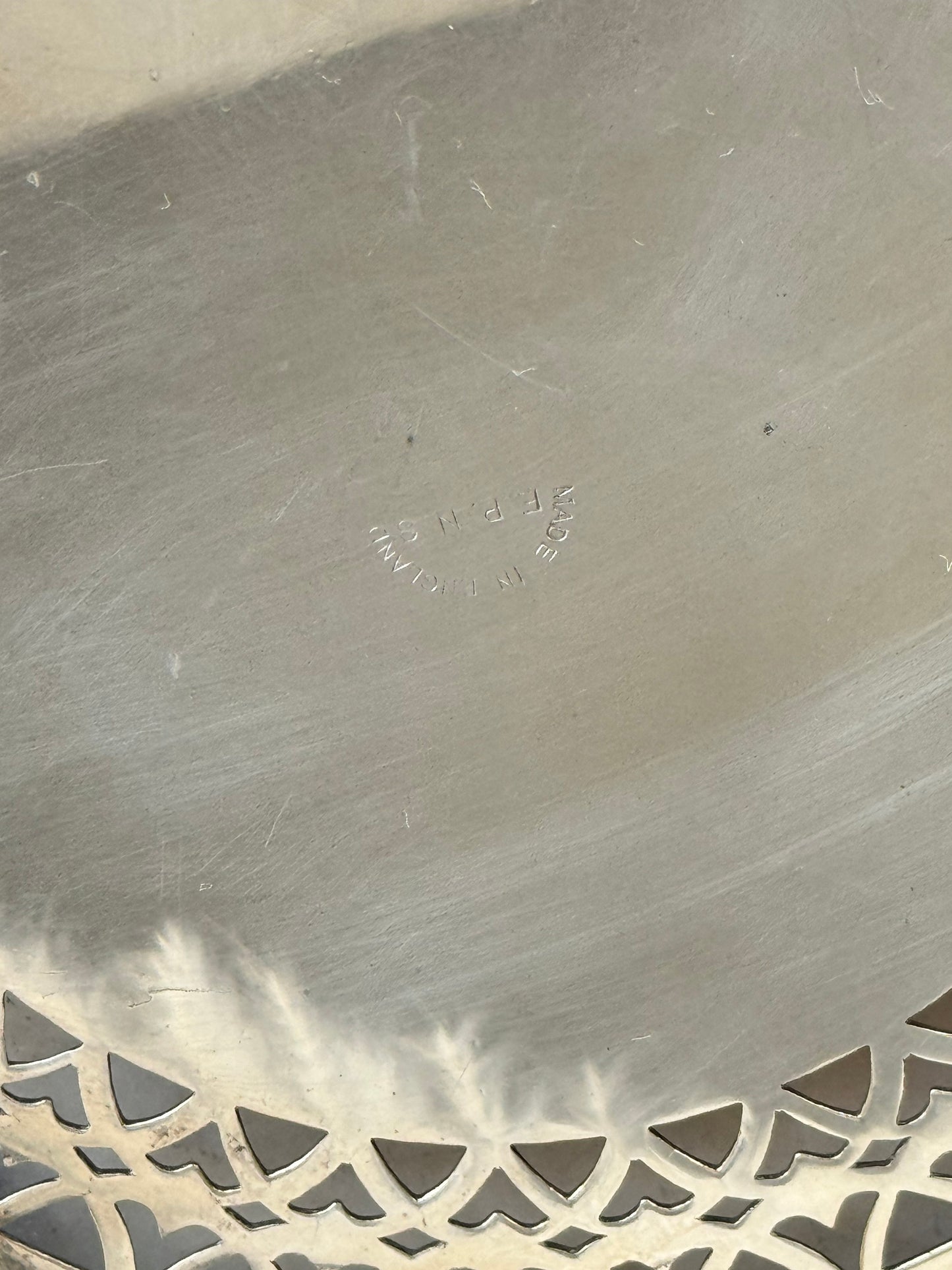 Antique Teapot Stand Silver Plated EPNS 16cm Footed with Pierced Pattern