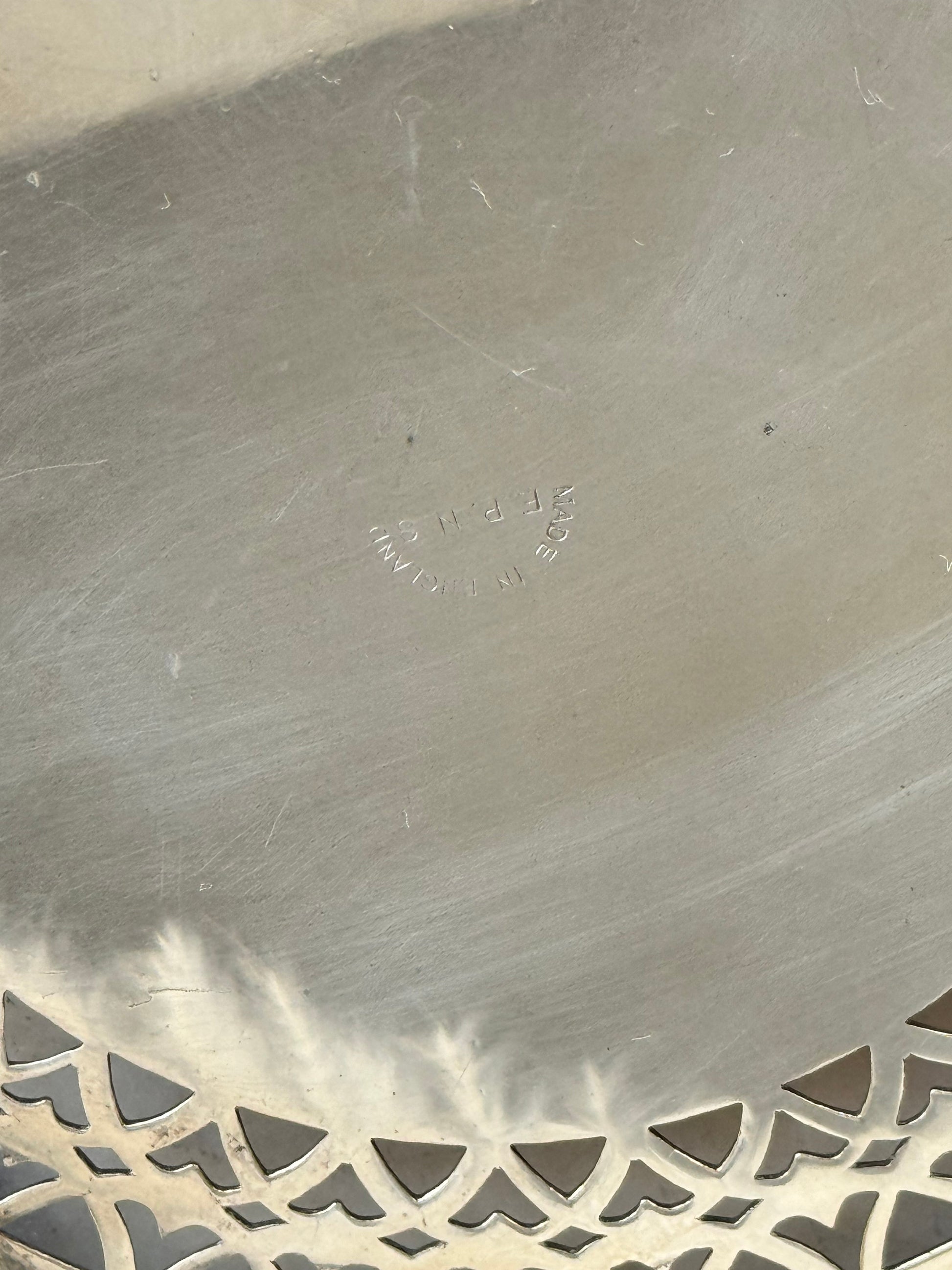Antique Teapot Stand Silver Plated EPNS 16cm Footed with Pierced Pattern