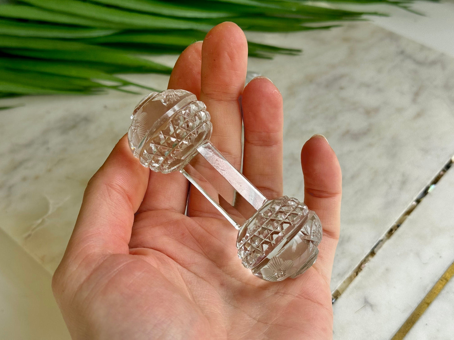 Set of 2 Vintage knife rests Crystal cut glass style, Glass French Knife Rests, Cutlery Rests, Mid Century decoration, Crystal knife layers