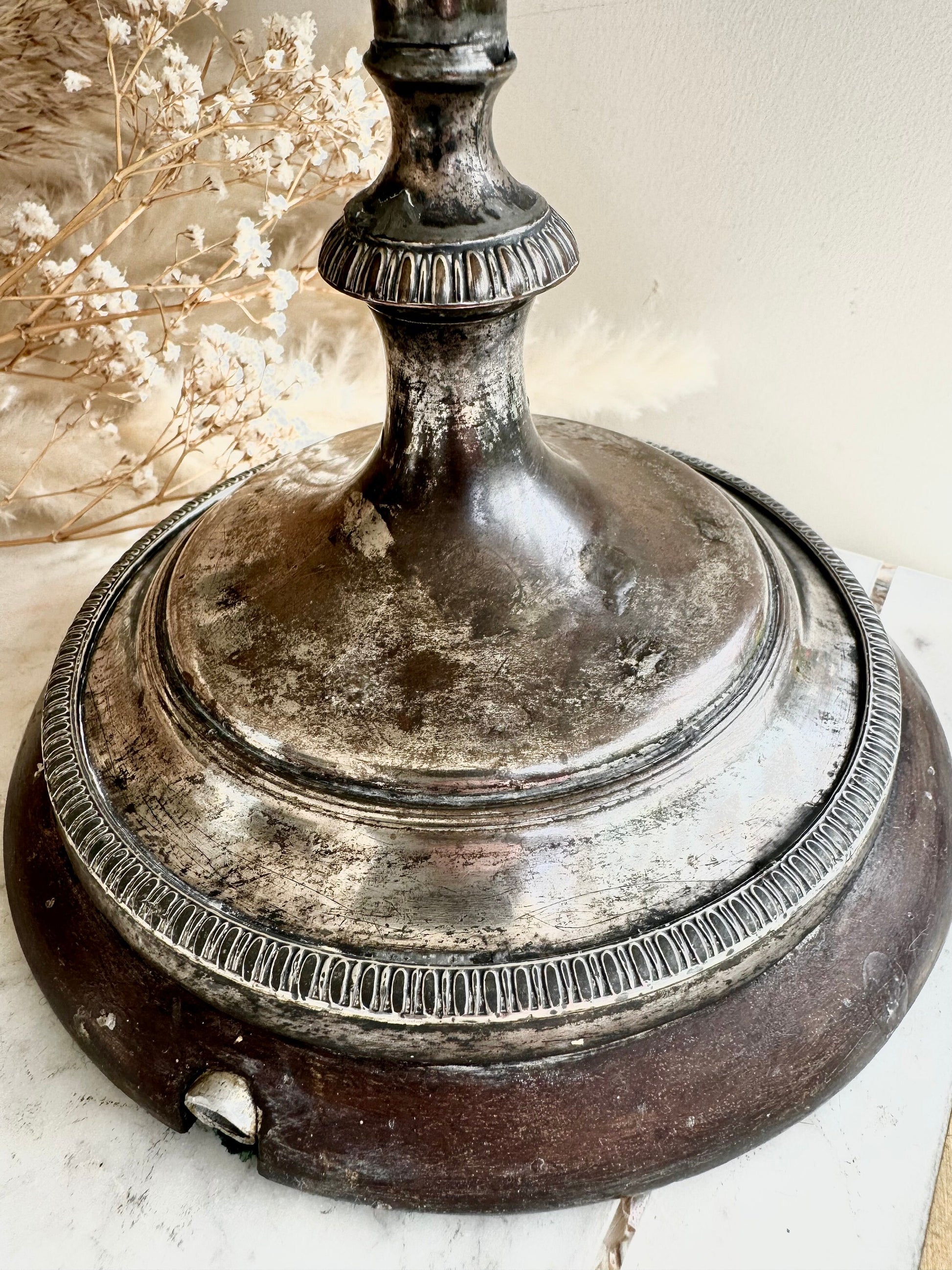 Antique Old Sheffield Silver Plated Candlestick Holder 27cm c1820