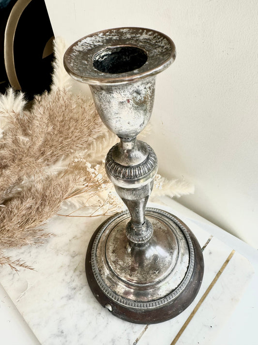 Antique Old Sheffield Silver Plated Candlestick Holder 27cm c1820