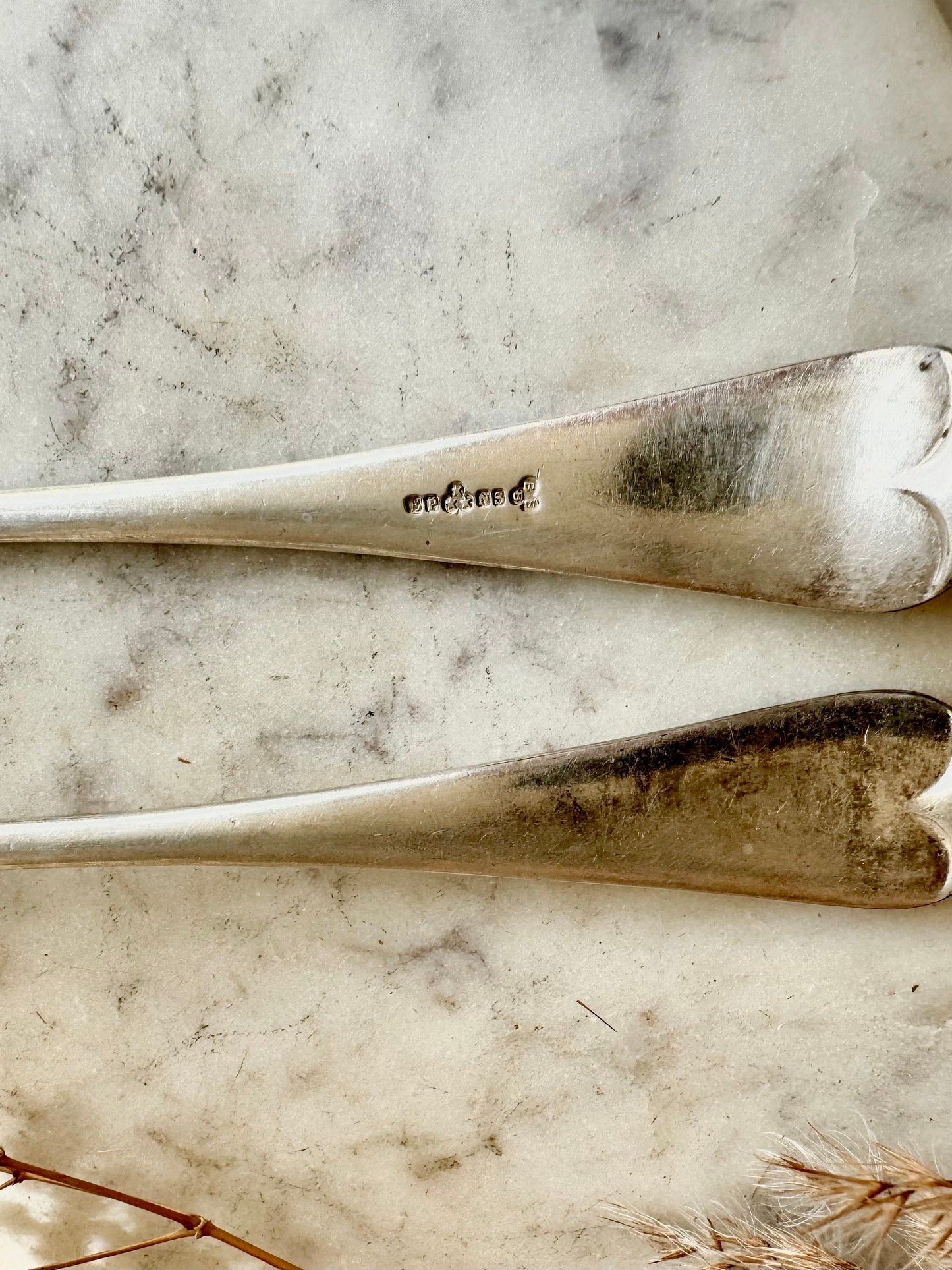 Antique Fish Servers Silver Plated Vintage Pair of Fork and Slice Hanoverian Pattern, Elegant silverware
