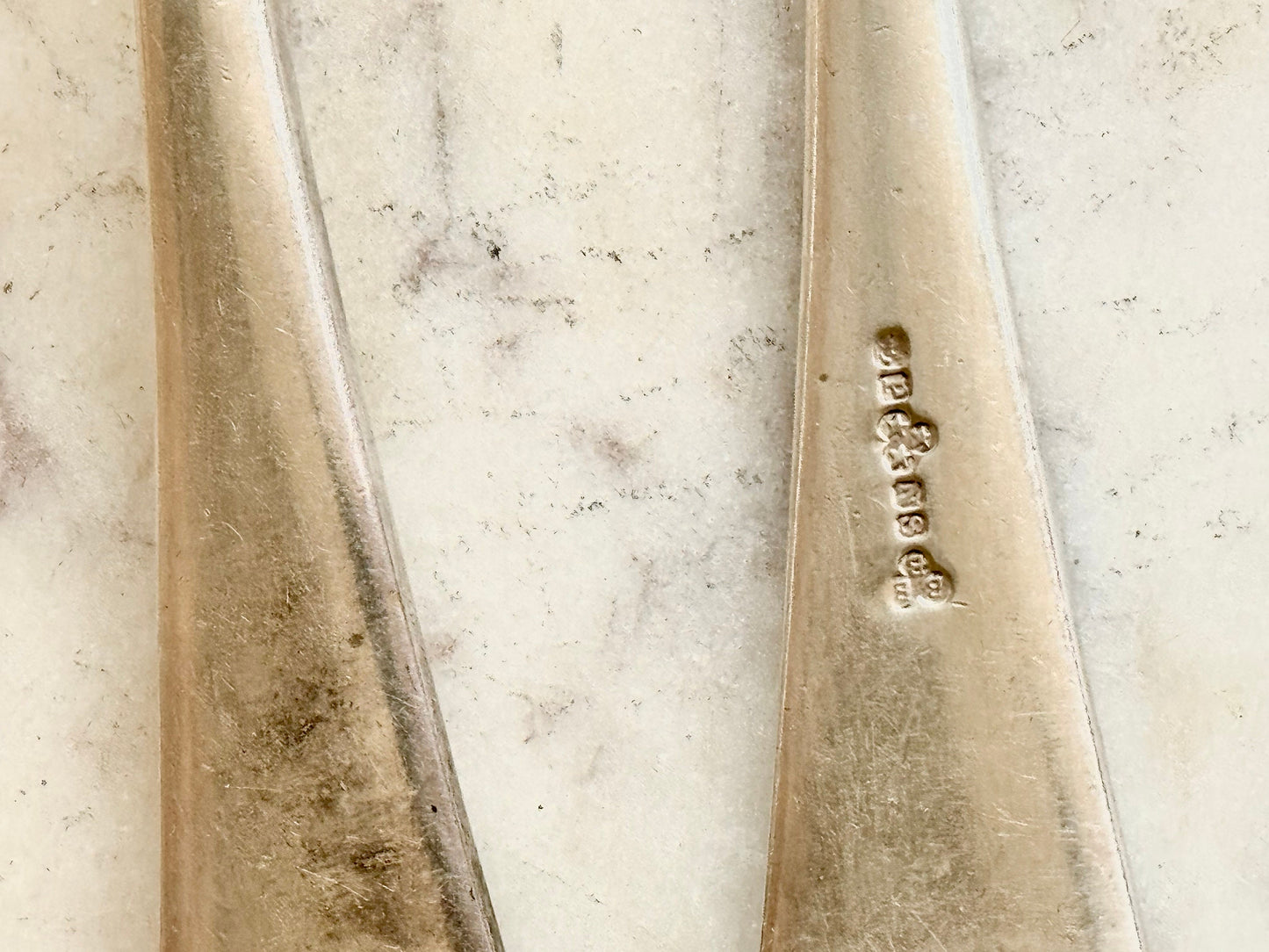 Antique Fish Servers Silver Plated Vintage Pair of Fork and Slice Hanoverian Pattern, Elegant silverware