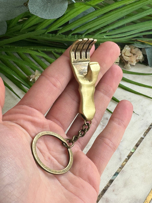 Solid Brass Creative Hand bottle opener, brass hand keyring, Cool gift for him
