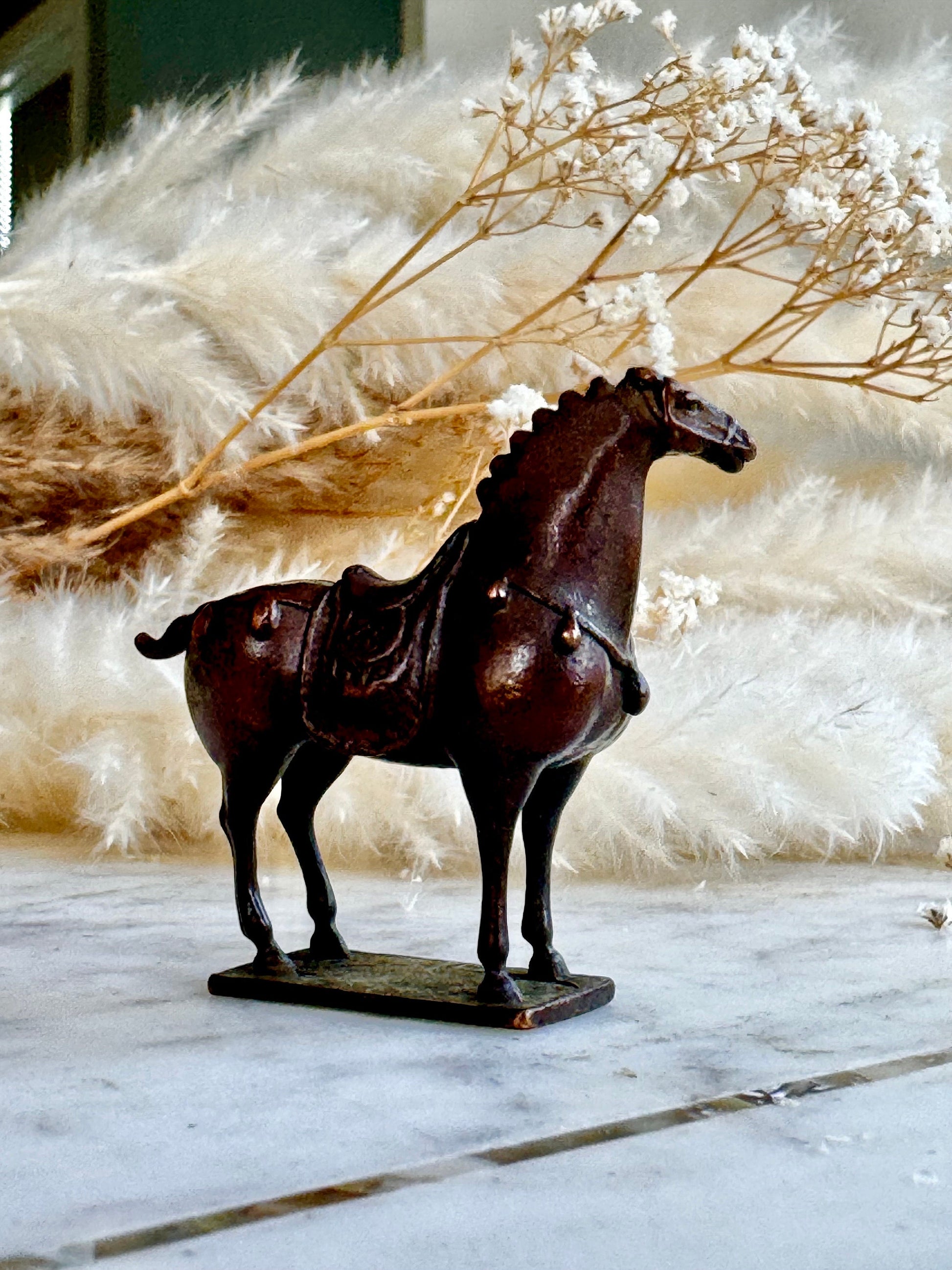 Majestic War Horse Bronze Sculpture Exquisitely Crafted. Perfect for Collectors and Home Decor Creative gift for Equine lovers
