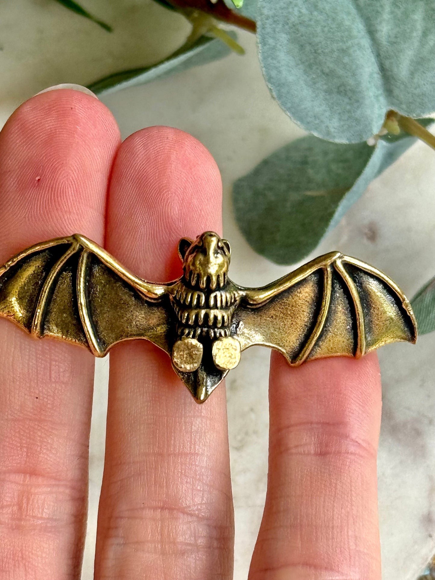 Sold Brass Bat Figurine, Vampire Animal Golden Miniature Small Figurine, Bat ornament, Gothic pedant