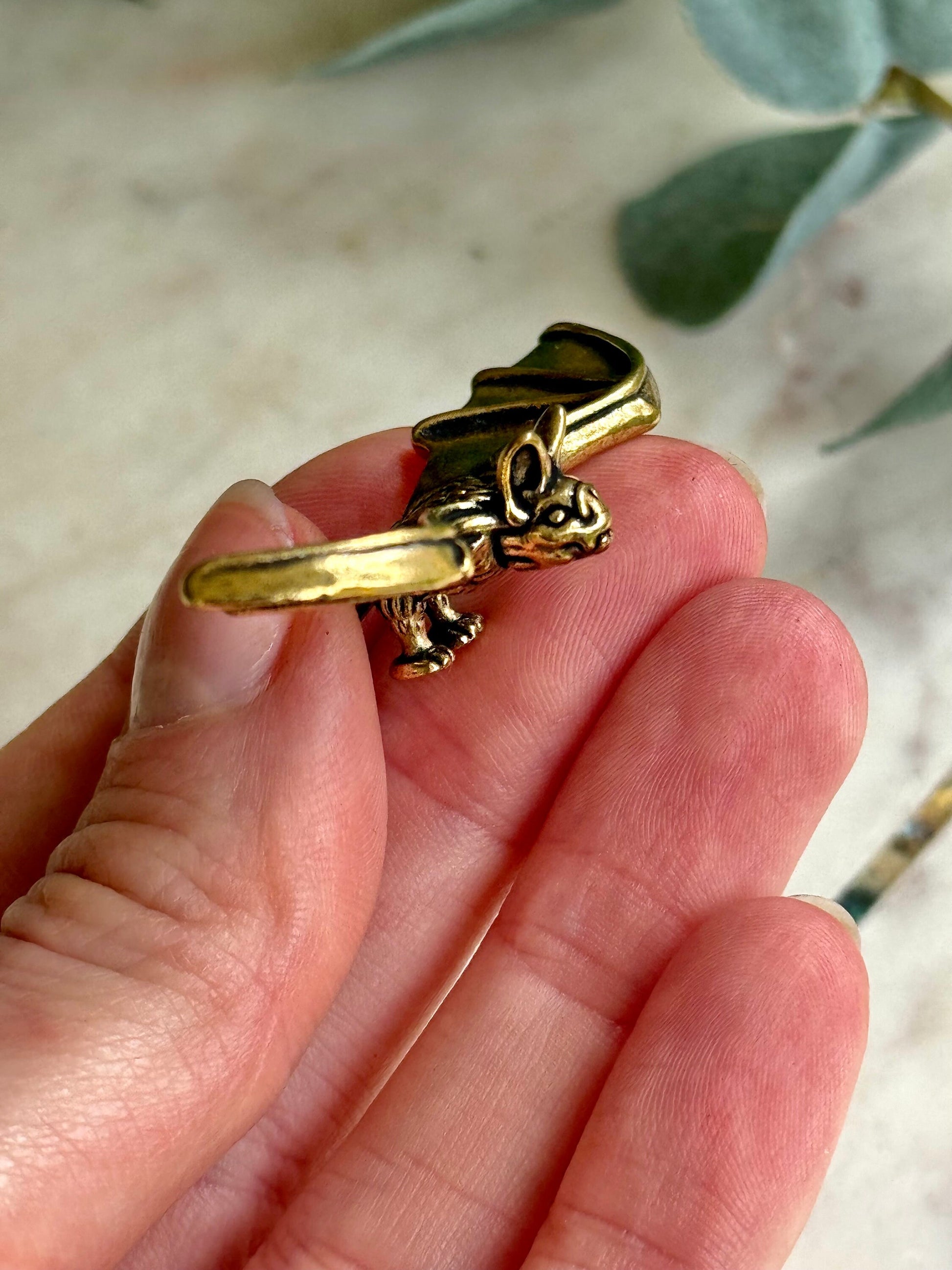 Sold Brass Bat Figurine, Vampire Animal Golden Miniature Small Figurine, Bat ornament, Gothic pedant