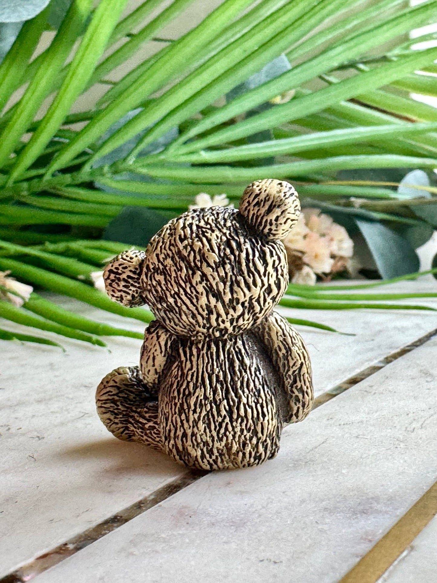 Solid brass Cute Miniature Teddy Bear, Metal Collectible Bear toy, Kind gift for loved ones