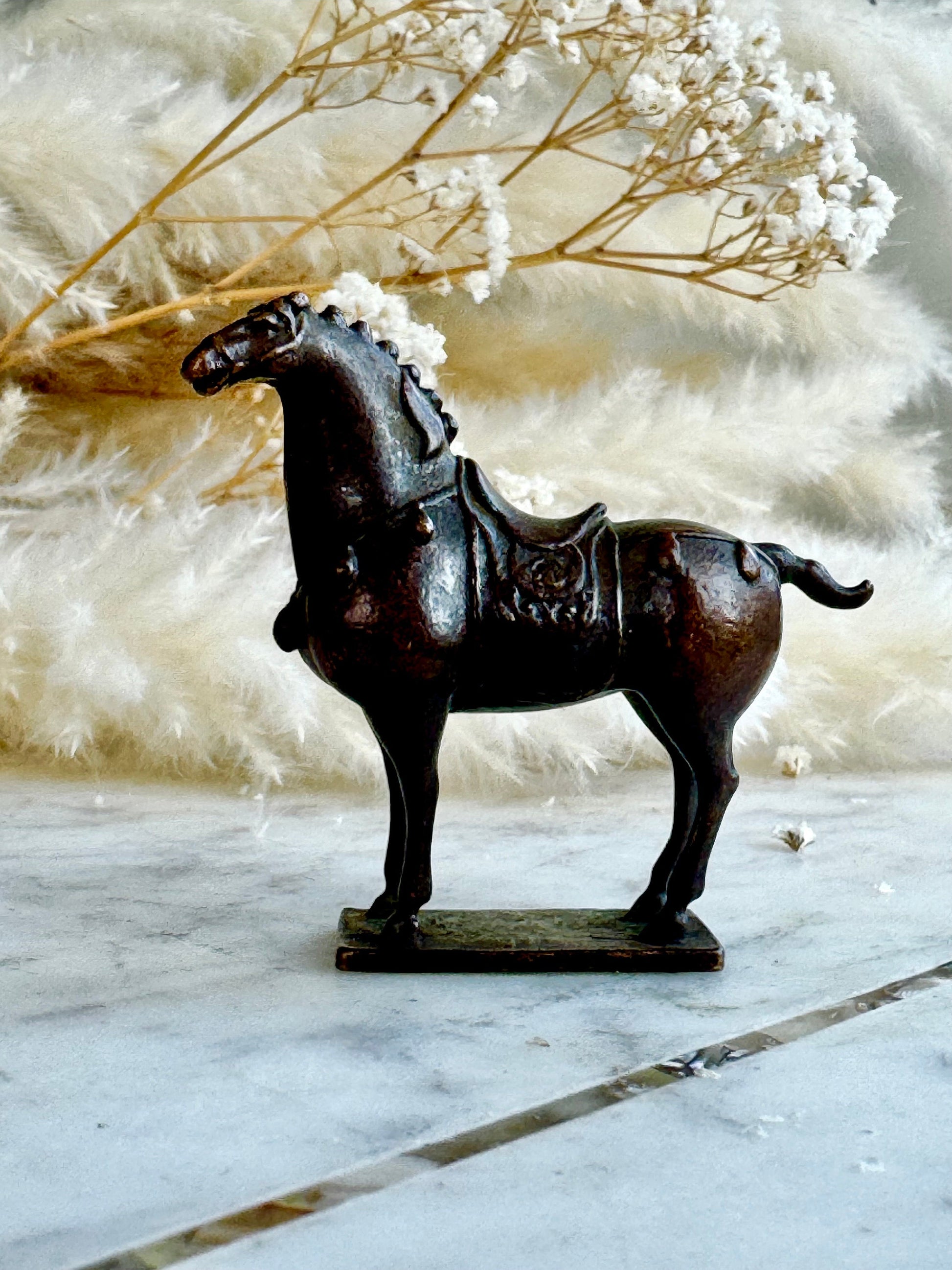 Majestic War Horse Bronze Sculpture Exquisitely Crafted. Perfect for Collectors and Home Decor Creative gift for Equine lovers