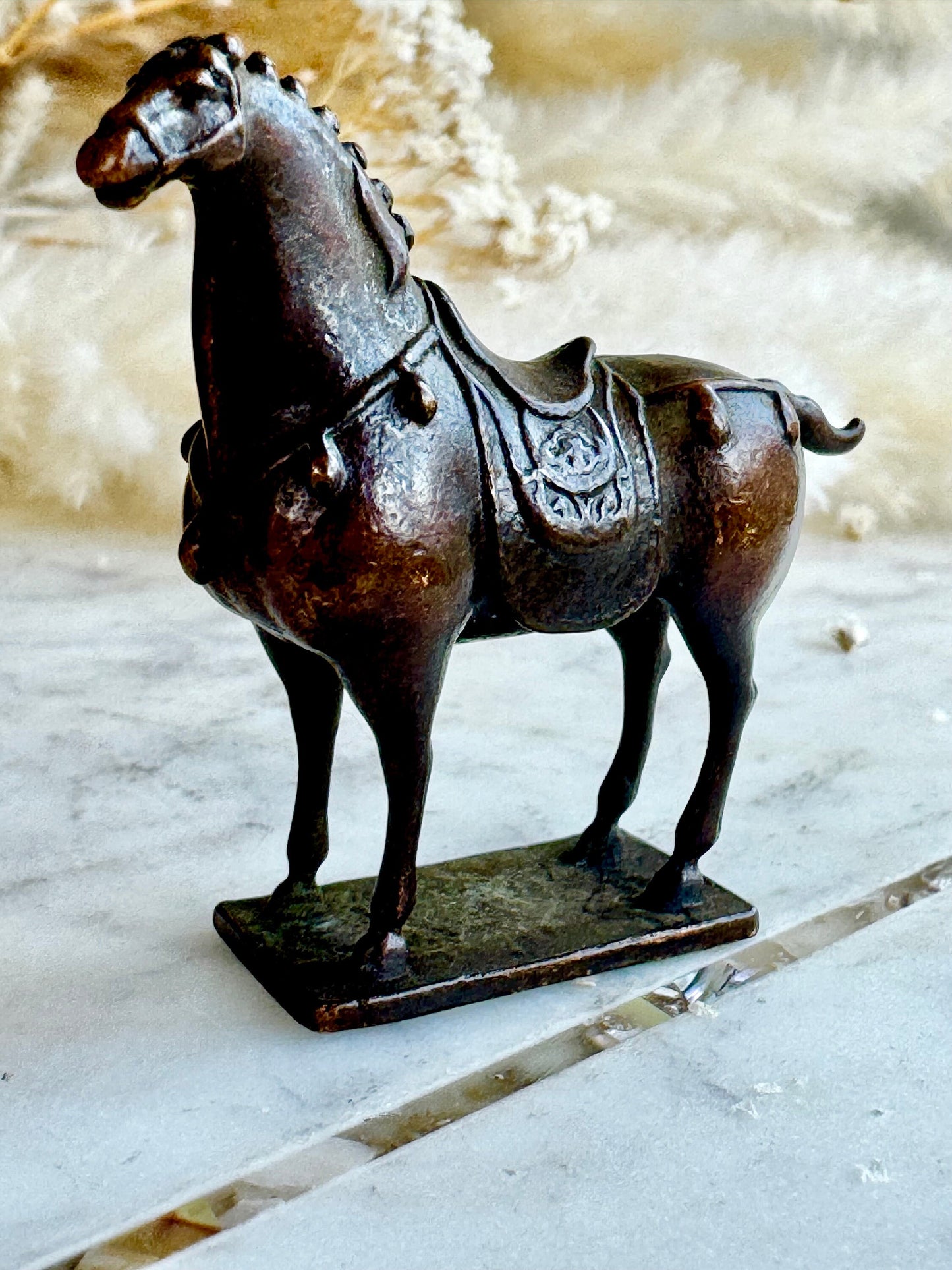 Majestic War Horse Bronze Sculpture Exquisitely Crafted. Perfect for Collectors and Home Decor Creative gift for Equine lovers