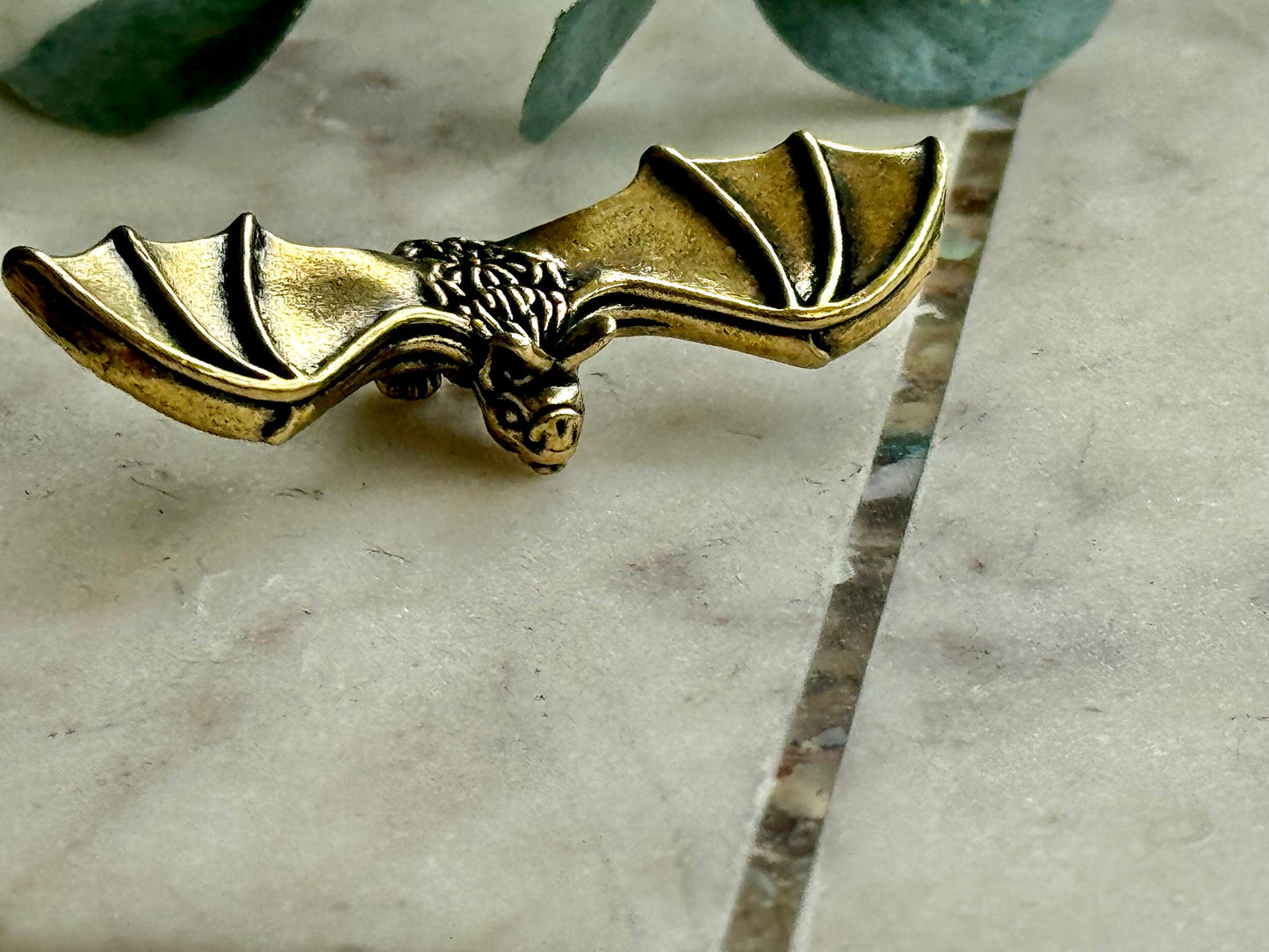 Sold Brass Bat Figurine, Vampire Animal Golden Miniature Small Figurine, Bat ornament, Gothic pedant