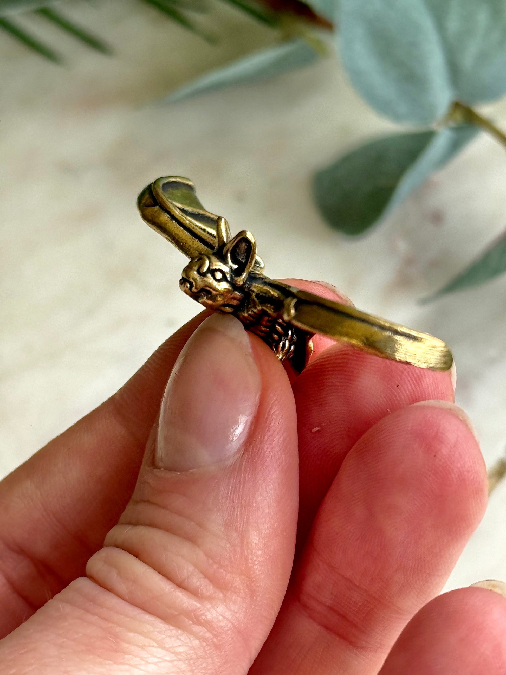 Sold Brass Bat Figurine, Vampire Animal Golden Miniature Small Figurine, Bat ornament, Gothic pedant