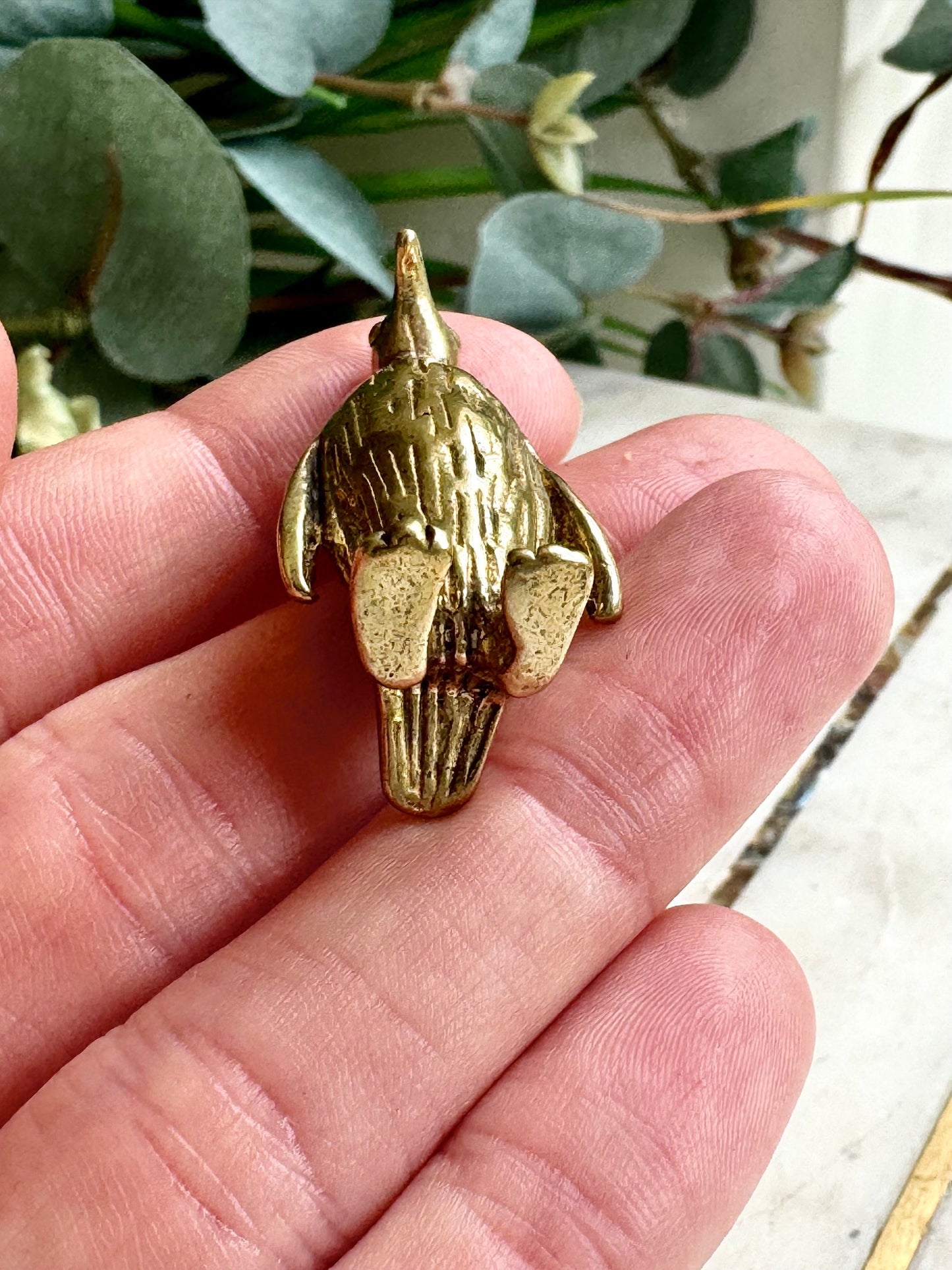 Little Penguin figurine, Fine craftsmanship solid brass figurine baby emperor penguin adorable little gift desktop ornament