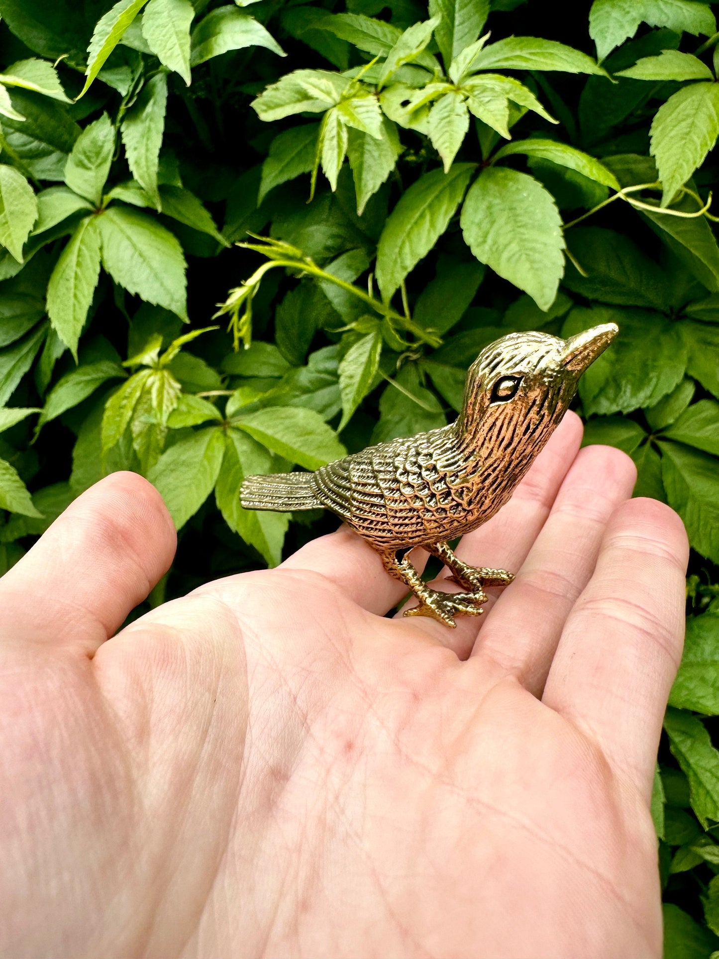 Realistic Solid brass Chick bird statue, brass birdie figurine, adorable gift for bird lovers, st. valentine's Day gift, Plantpot decoration