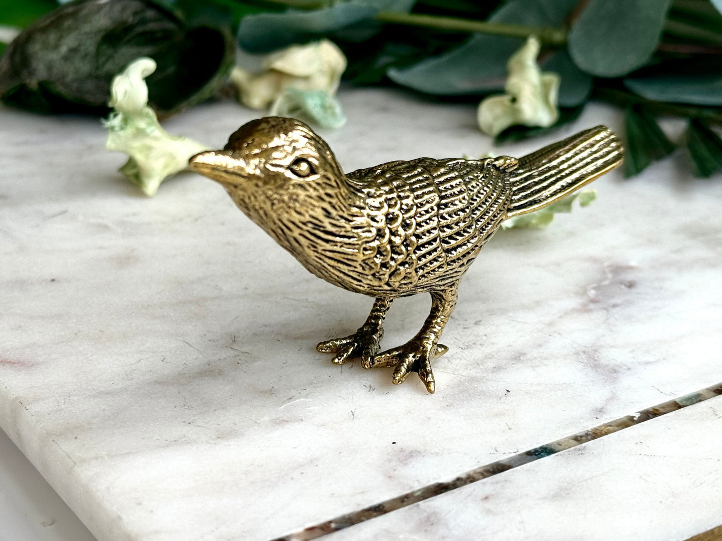 Realistic Solid brass Chick bird statue, brass birdie figurine, adorable gift for bird lovers, st. valentine's Day gift, Plantpot decoration