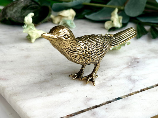 Realistic Solid brass Chick bird statue, brass birdie figurine, adorable gift for bird lovers, st. valentine's Day gift, Plantpot decoration