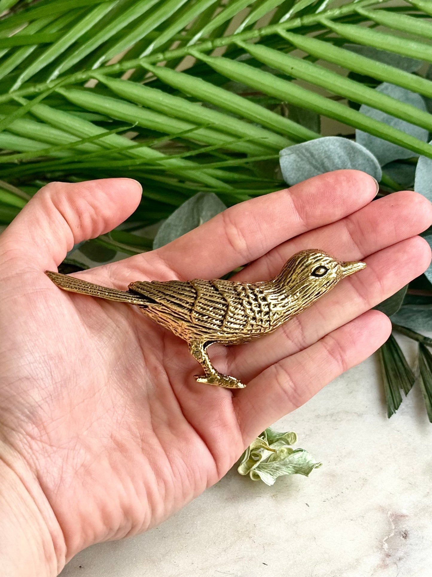Realistic Solid brass Chick bird statue, brass birdie figurine, adorable gift for bird lovers, st. valentine's Day gift, Plantpot decoration