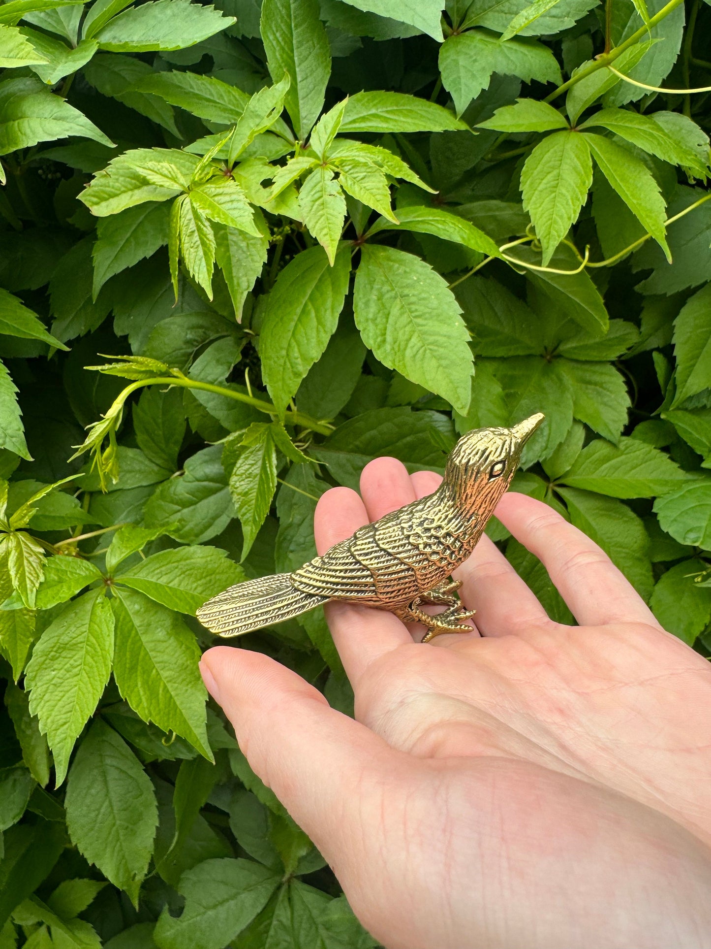 Realistic Solid brass Chick bird statue, brass birdie figurine, adorable gift for bird lovers, st. valentine's Day gift, Plantpot decoration