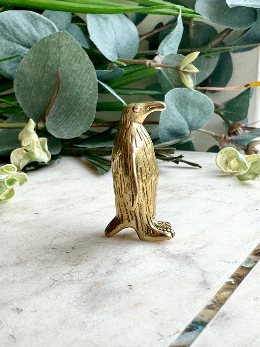 Little Penguin figurine, Fine craftsmanship solid brass figurine baby emperor penguin adorable little gift desktop ornament
