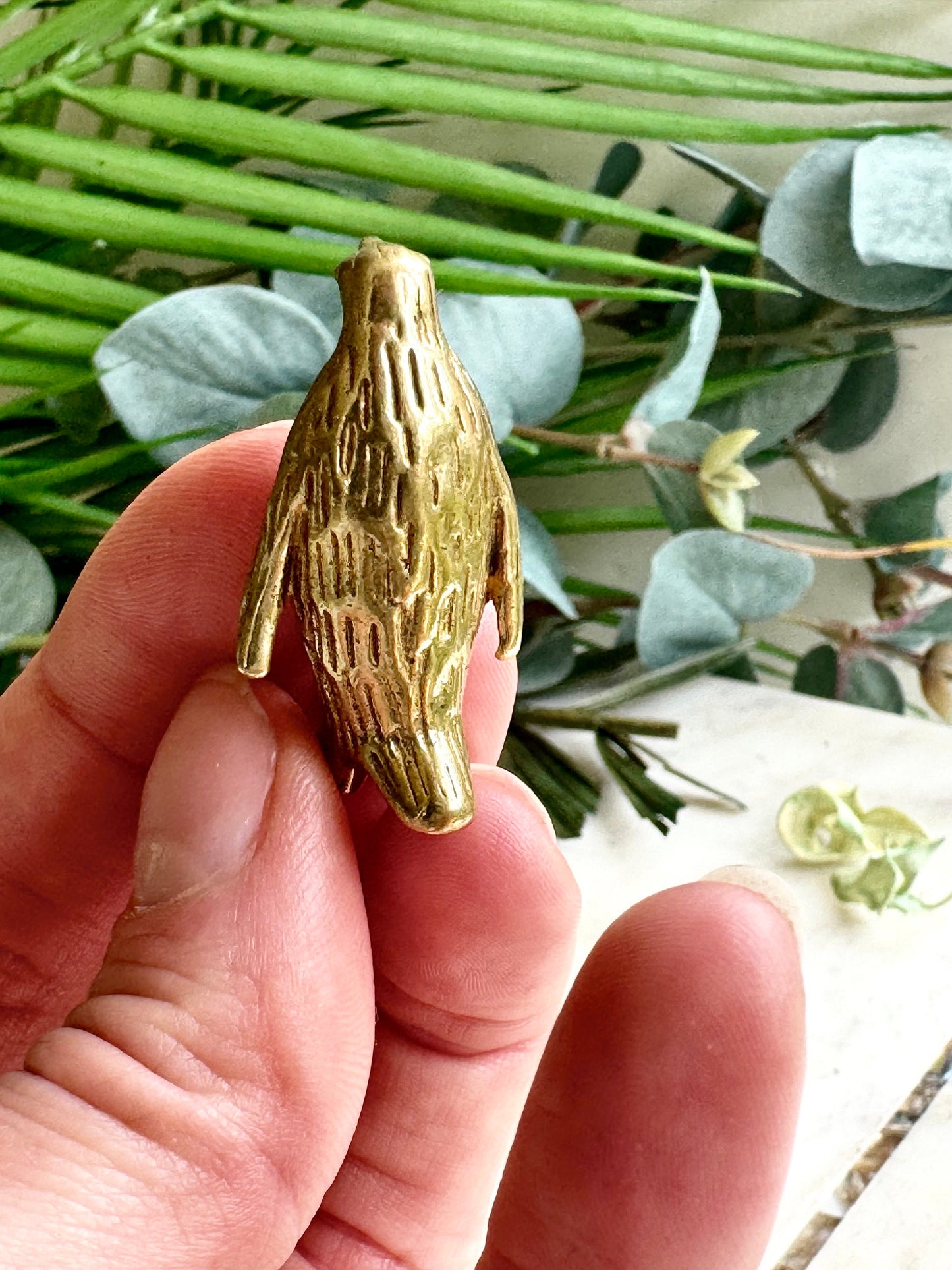 Little Penguin figurine, Fine craftsmanship solid brass figurine baby emperor penguin adorable little gift desktop ornament