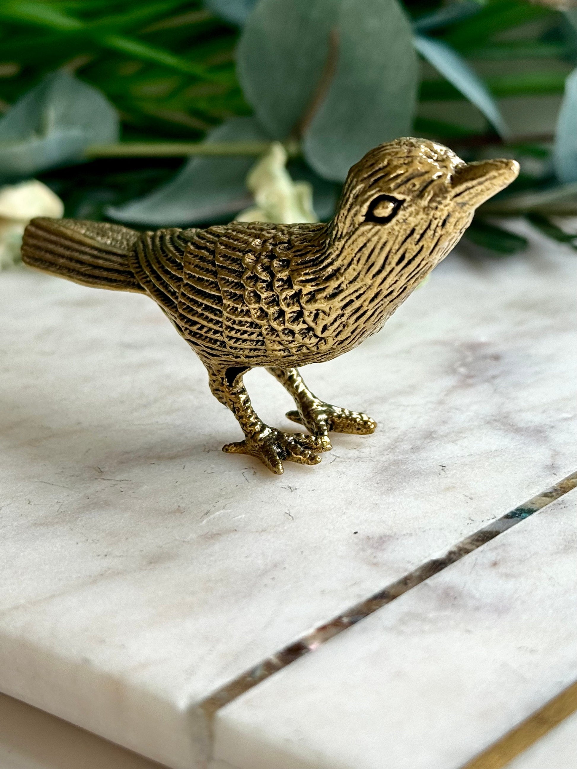 Realistic Solid brass Chick bird statue, brass birdie figurine, adorable gift for bird lovers, st. valentine's Day gift, Plantpot decoration