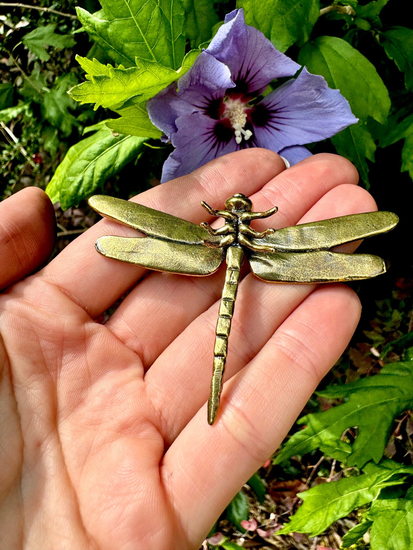 Beautiful Dragonfly Plant Pot Decoration, dragonfly figurine, Solid Brass dragonfly, creative insect brass, summer vibe gift