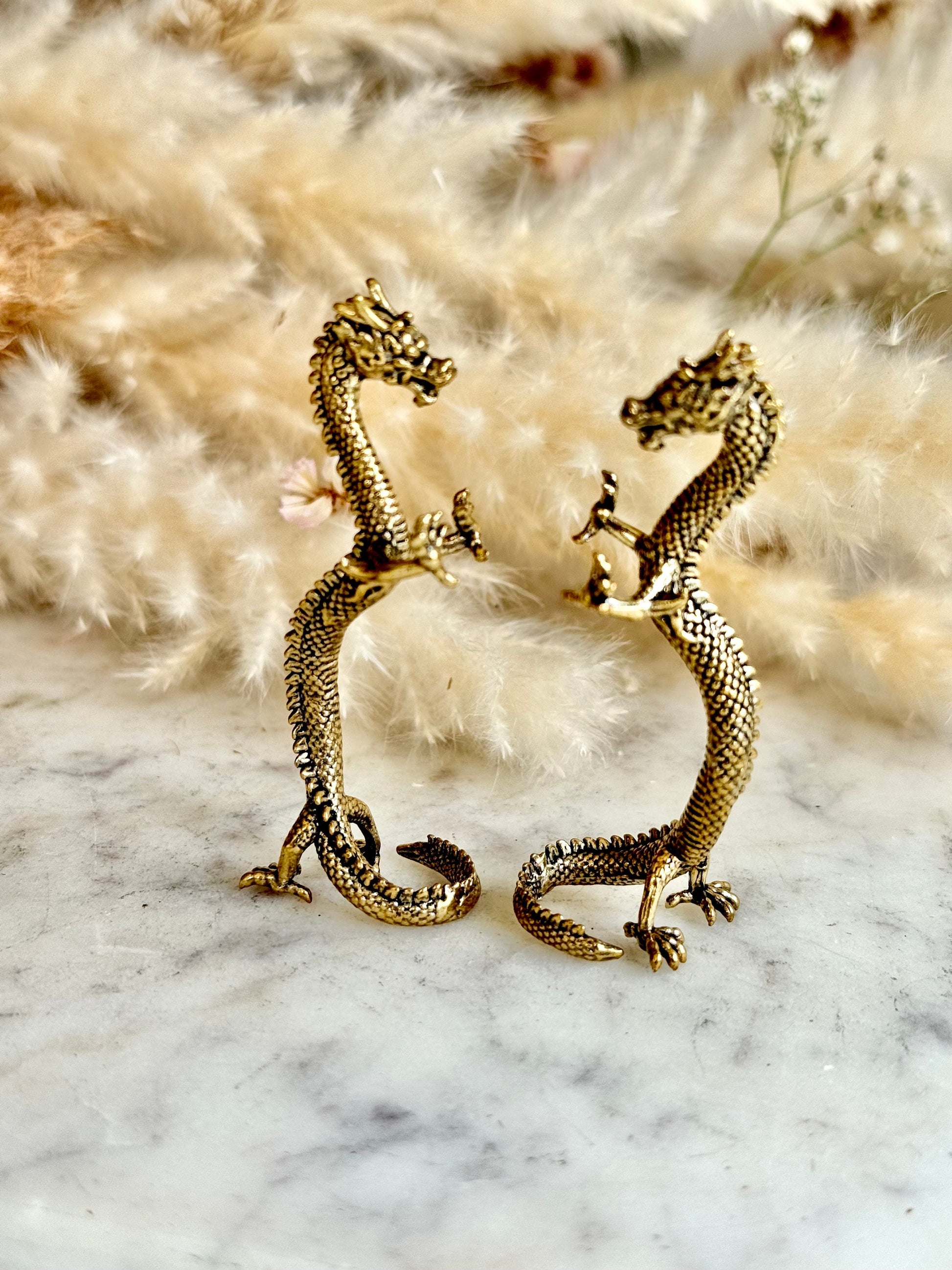 Playing Dragon Figurine, Chinese Bronze Feng Shui Animal Kylin Unicorn Statue, Rare China Loong figure, Wealth fly Chi-lin