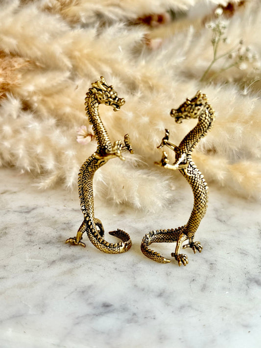 Playing Dragon Figurine, Chinese Bronze Feng Shui Animal Kylin Unicorn Statue, Rare China Loong figure, Wealth fly Chi-lin