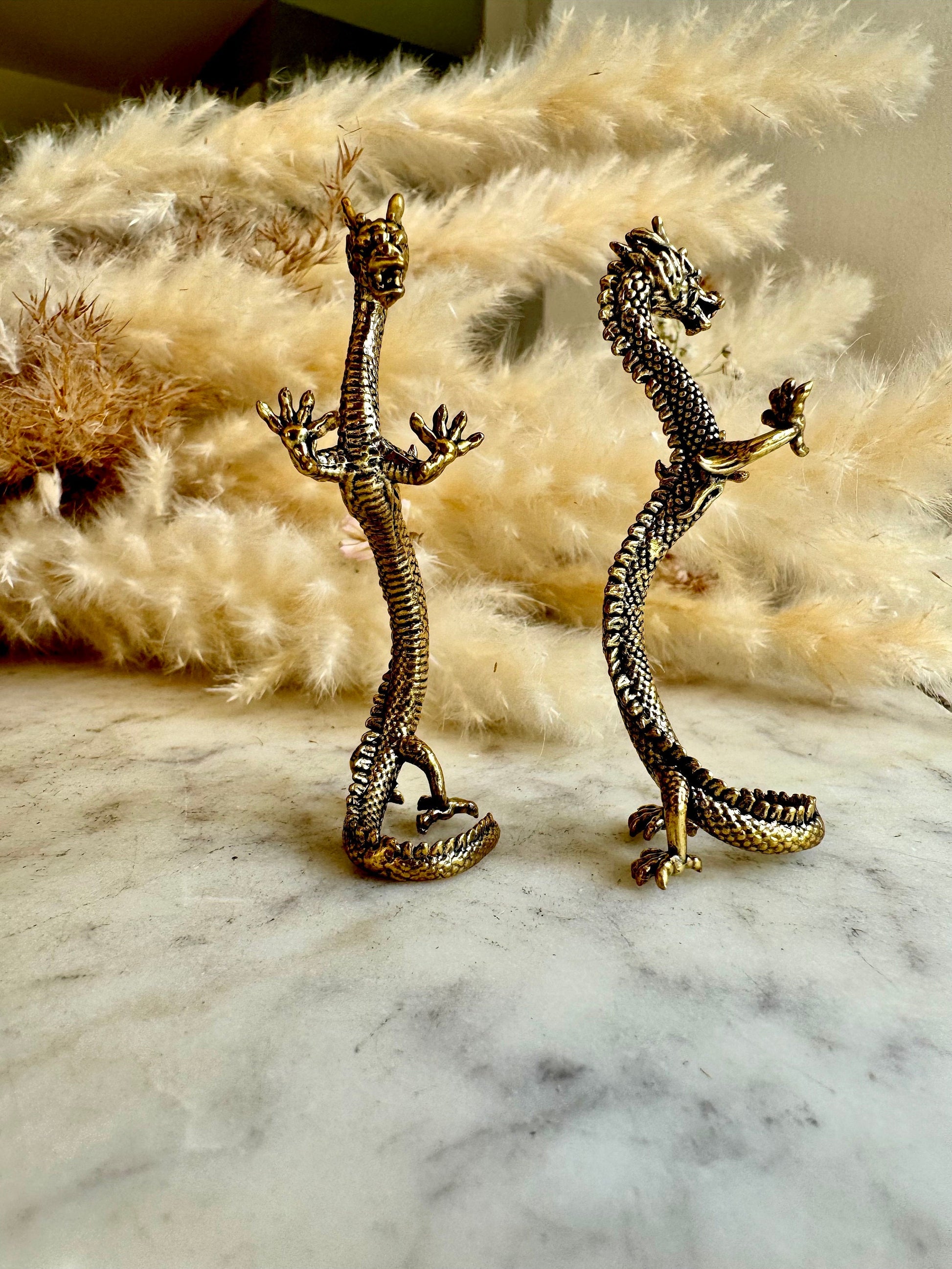 Playing Dragon Figurine, Chinese Bronze Feng Shui Animal Kylin Unicorn Statue, Rare China Loong figure, Wealth fly Chi-lin