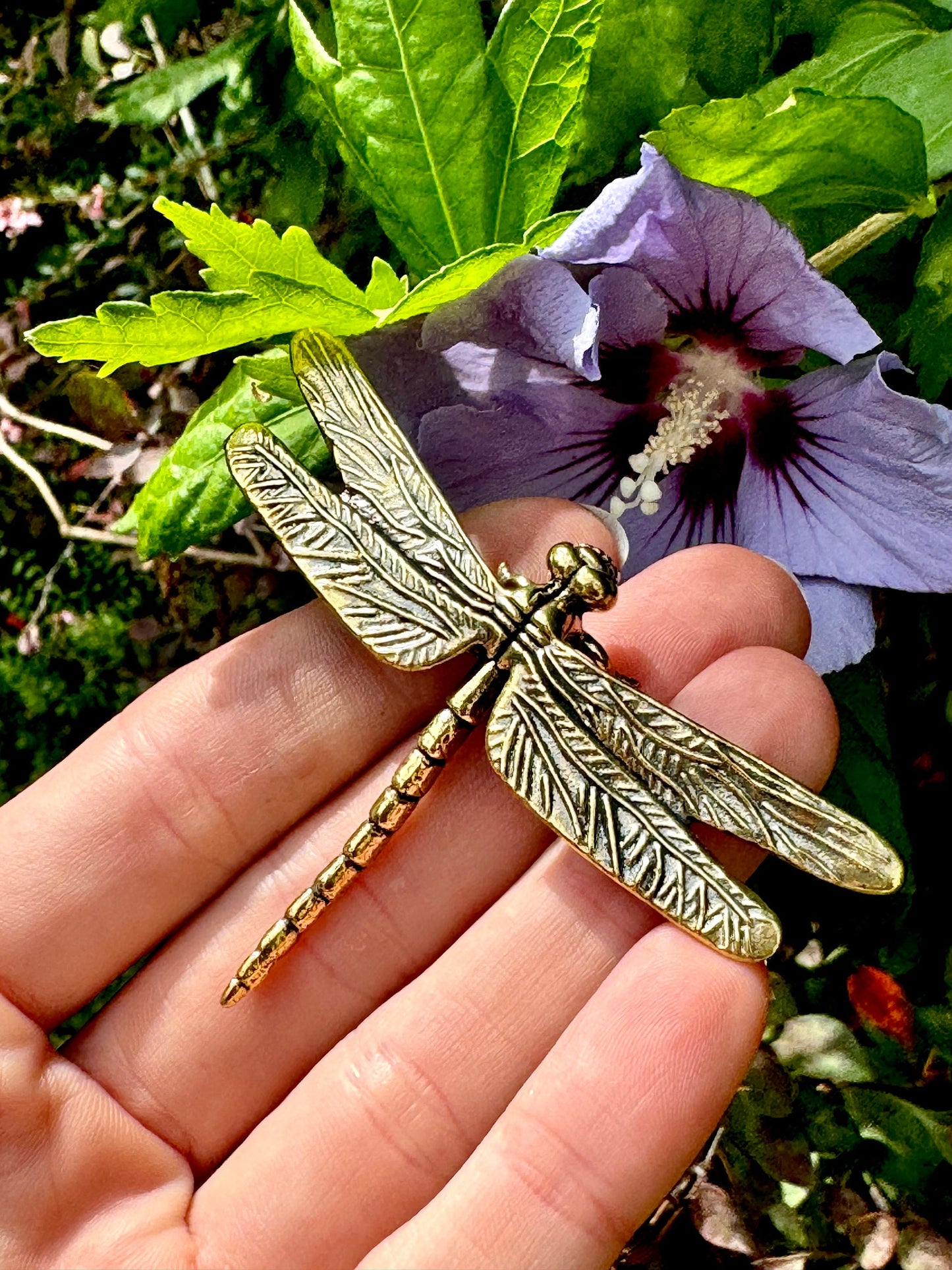 Beautiful Dragonfly Plant Pot Decoration, dragonfly figurine, Solid Brass dragonfly, creative insect brass, summer vibe gift
